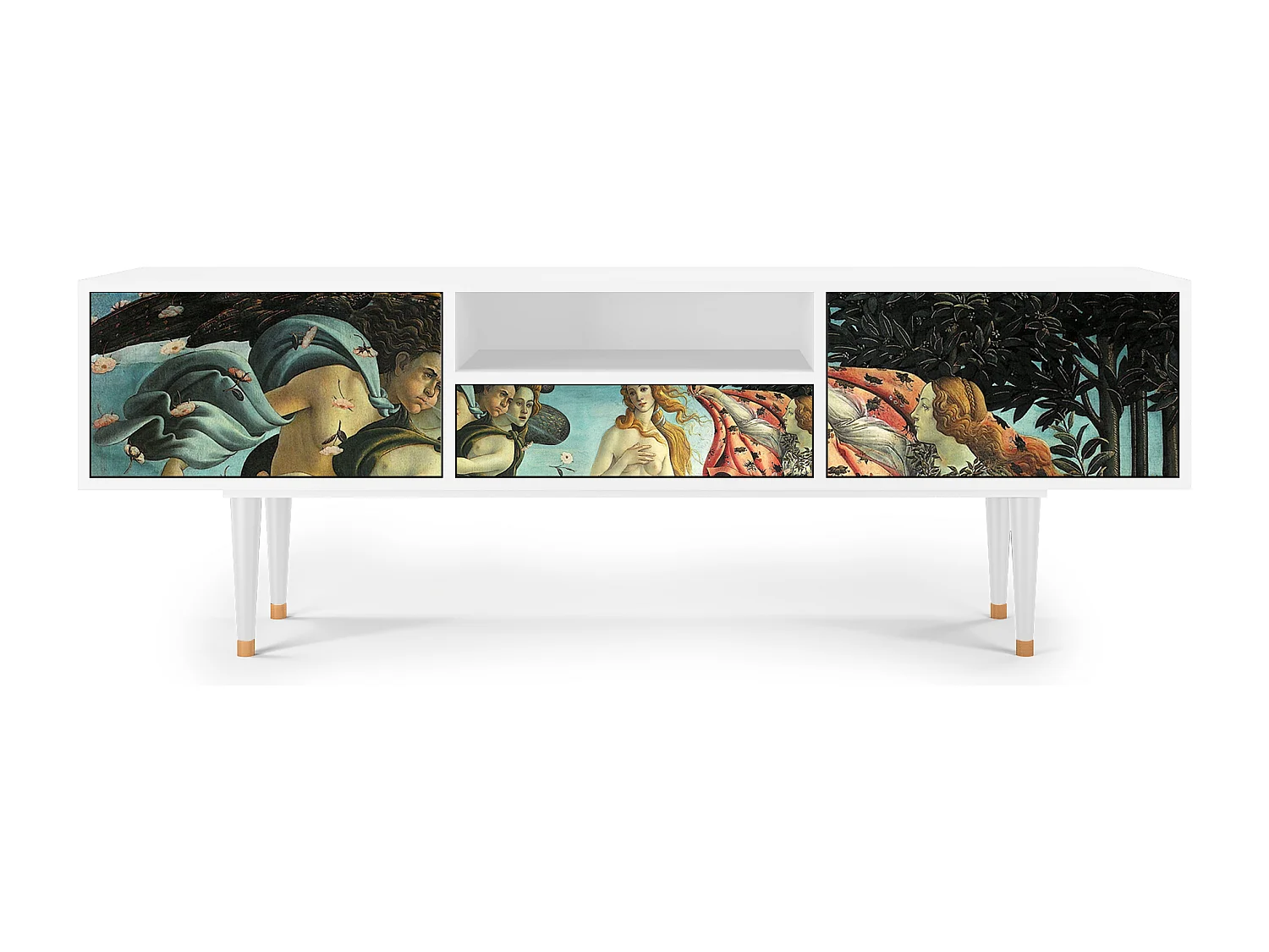 Szafka RTV - 170х59х41 cm - T6 - The Birth of Venus, Biały