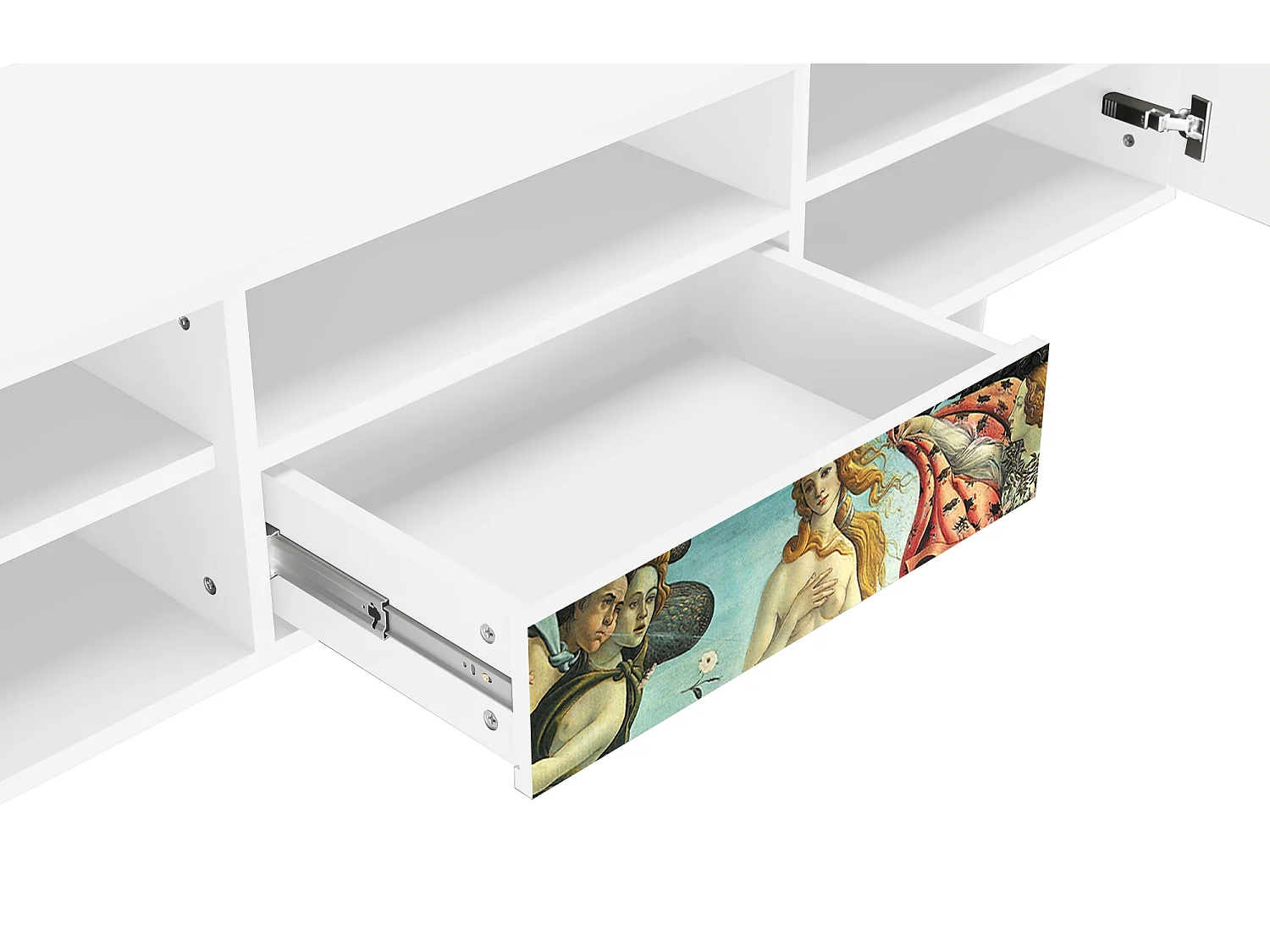 Szafka RTV - 170х59х41 cm - T6 - The Birth of Venus, Biały
