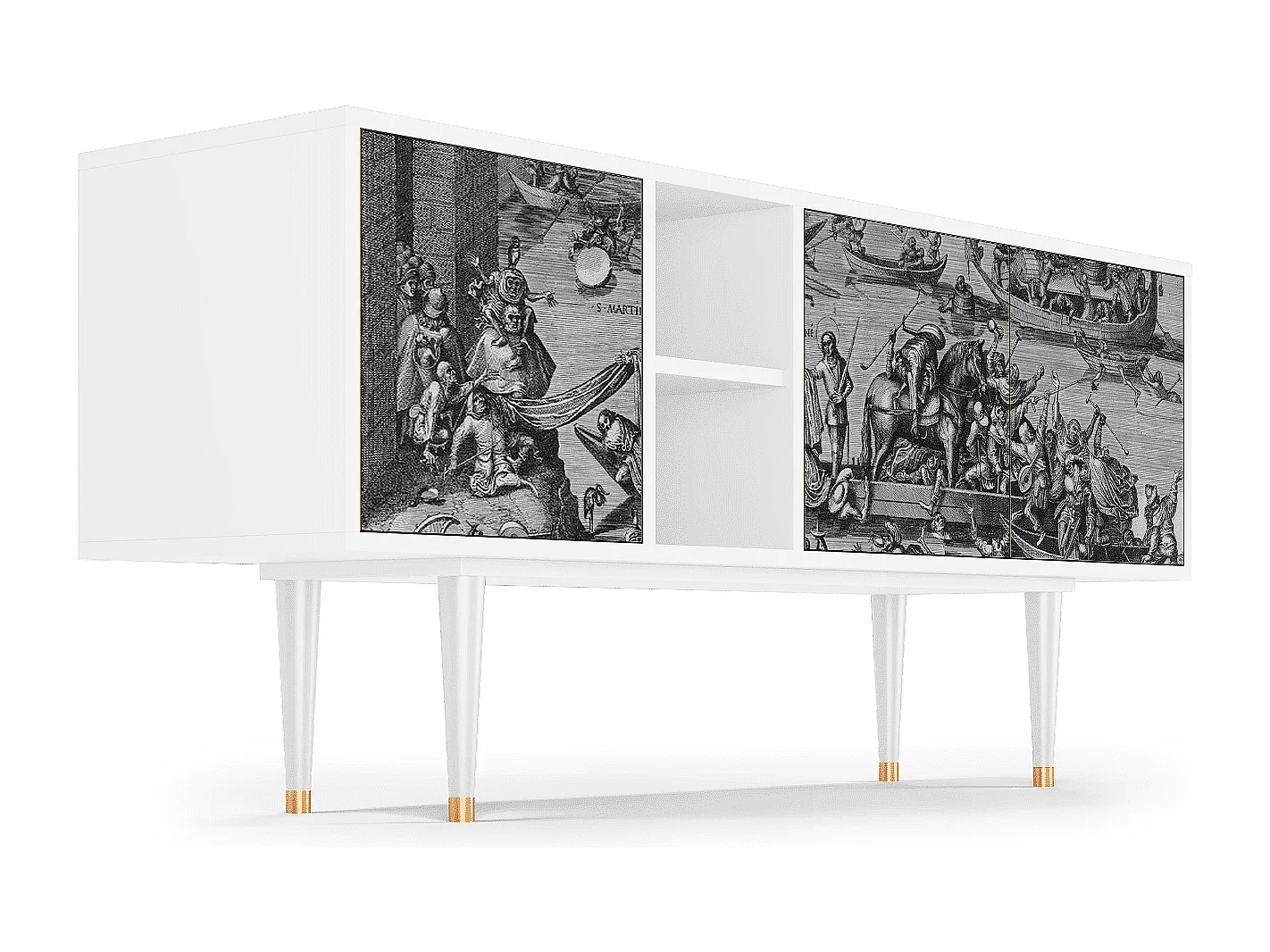 Mueble de TV - 150х69х41 cm - T5 - Saint Martin, Branco