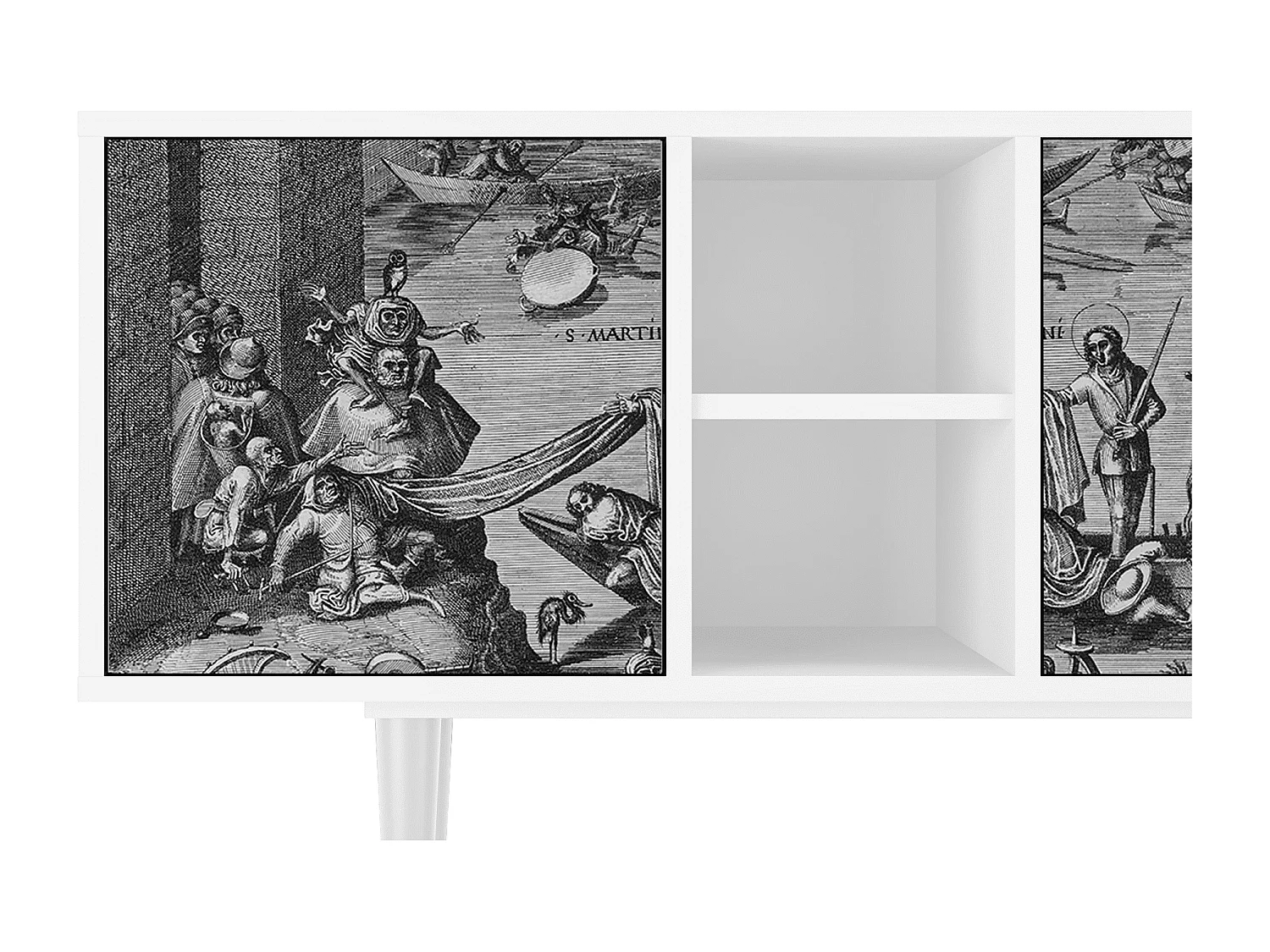 Mueble de TV - 150х69х41 cm - T5 - Saint Martin, Branco