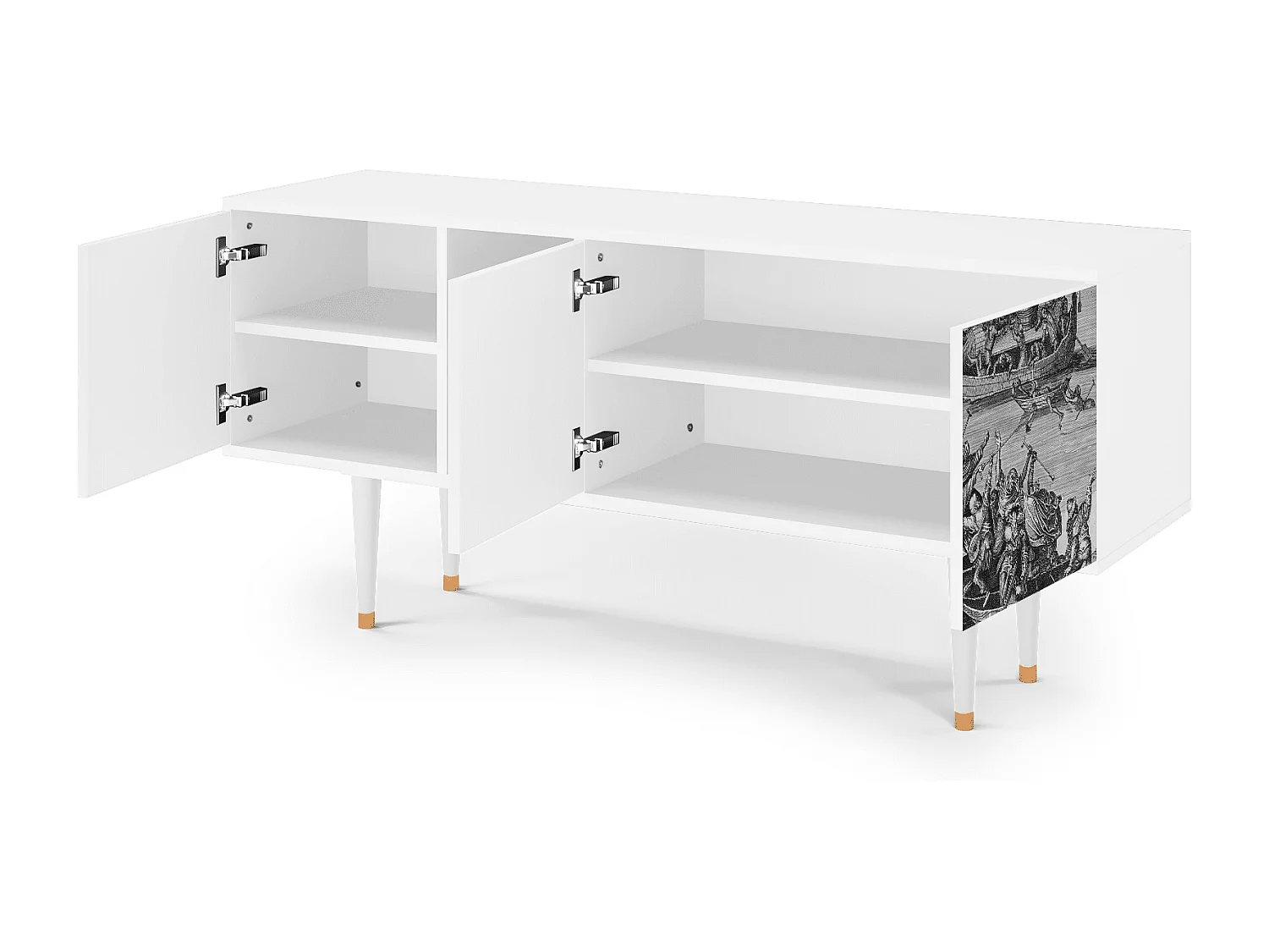 Mueble de TV - 150х69х41 cm - T5 - Saint Martin, Branco