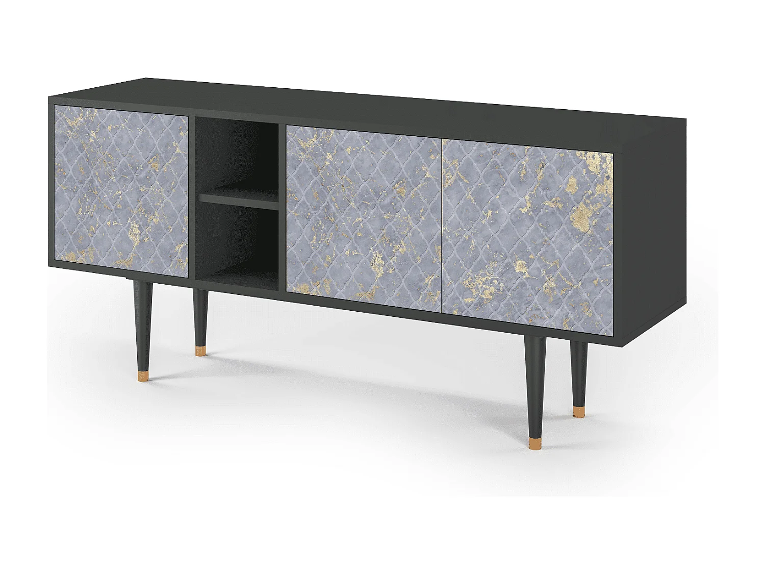 Szafka RTV - 150х69х41 cm - T5 - Golden Smoke, Antracyt