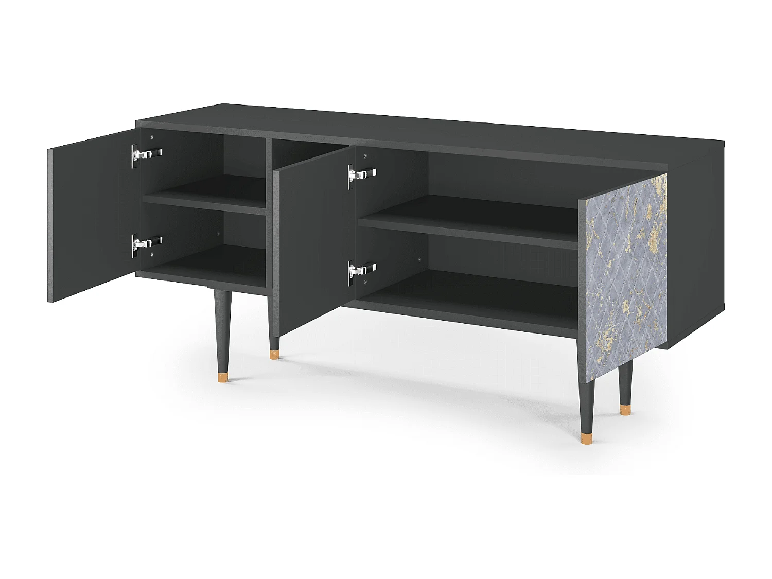 Szafka RTV - 150х69х41 cm - T5 - Golden Smoke, Antracyt