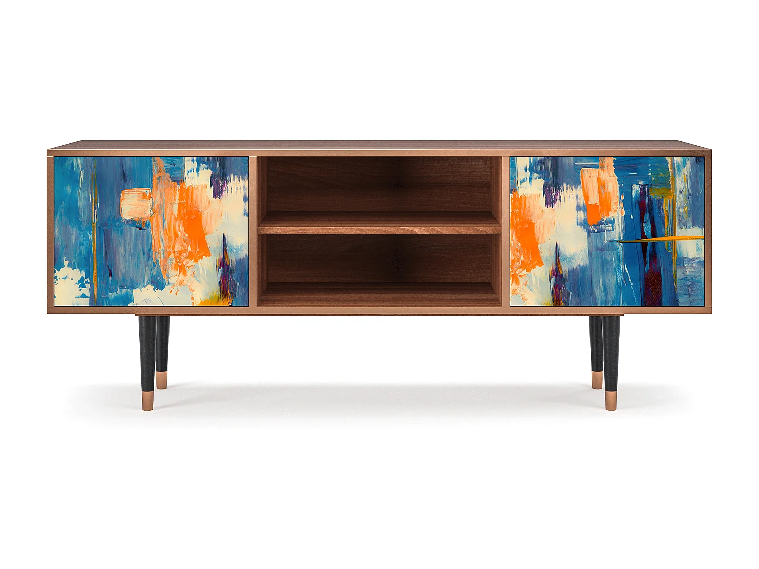 Meuble TV - 170х69х48 cm - T2 - Abstract Expressionism, Noyer