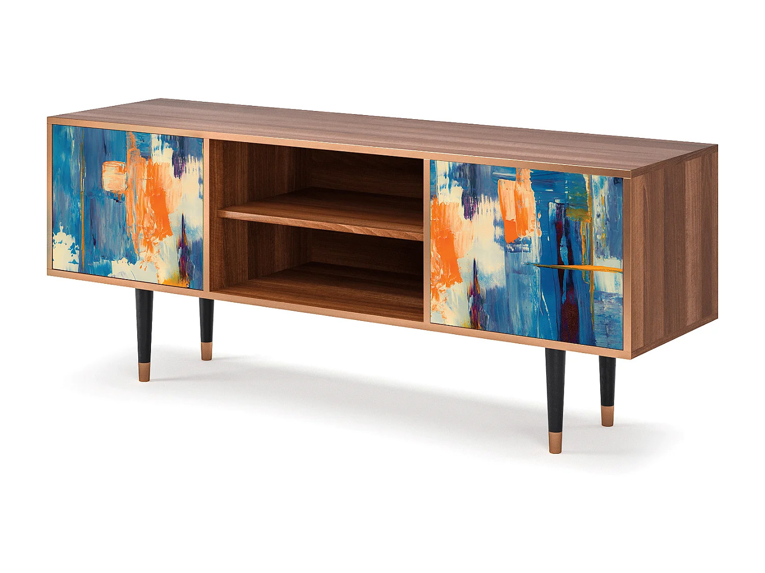 Meuble TV - 170х69х48 cm - T2 - Abstract Expressionism, Noyer