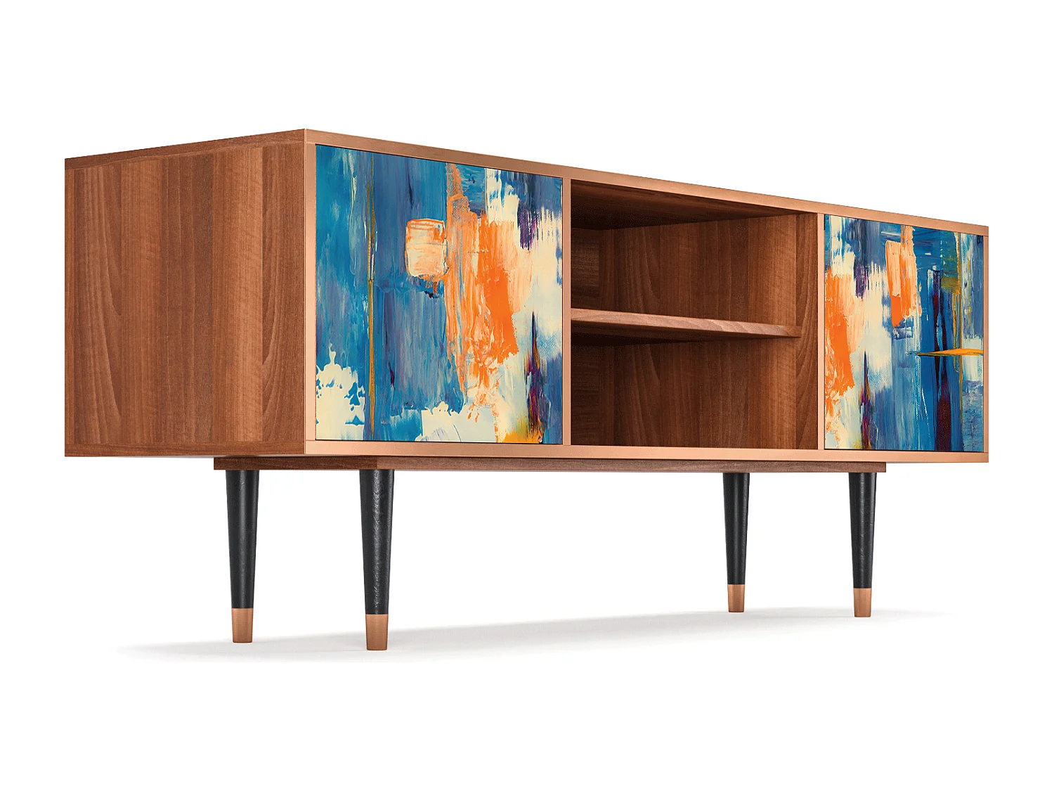 Meuble TV - 170х69х48 cm - T2 - Abstract Expressionism, Noyer