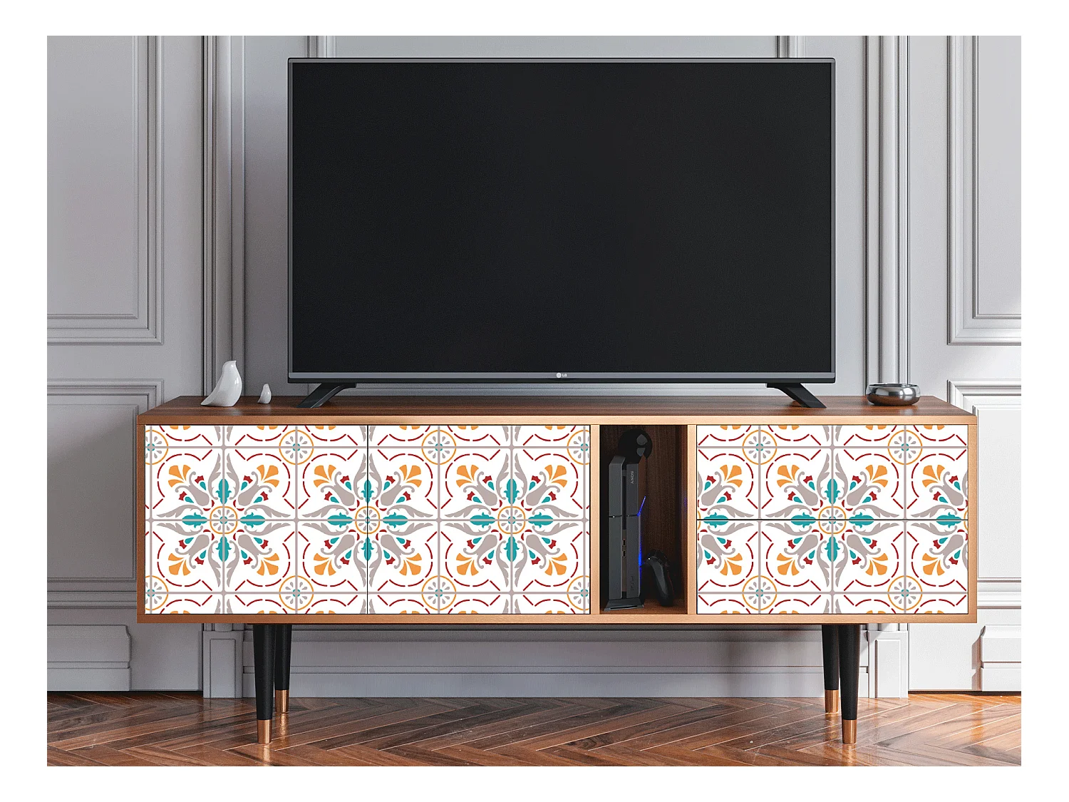 Meuble TV - 170х69х48 cm - T1 - Spring Ceramics, Noyer