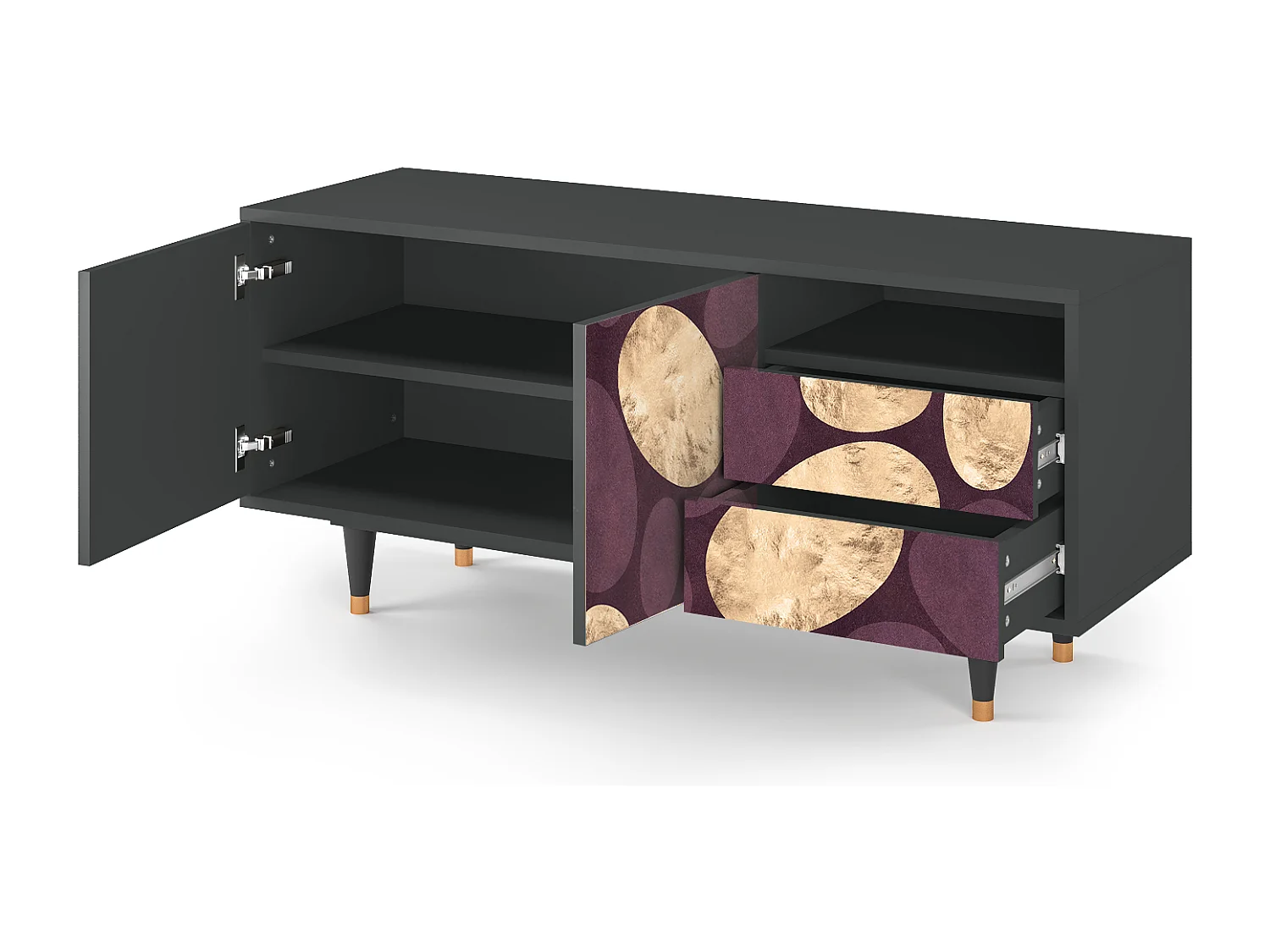 Mueble de TV - 125х56х41 cm - T7 - Fine Wine, Antracite