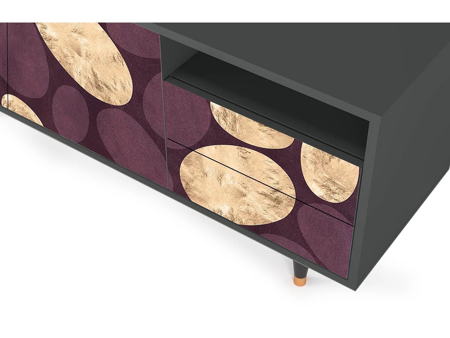 Mueble de TV - 125х56х41 cm - T7 - Fine Wine, Antracita