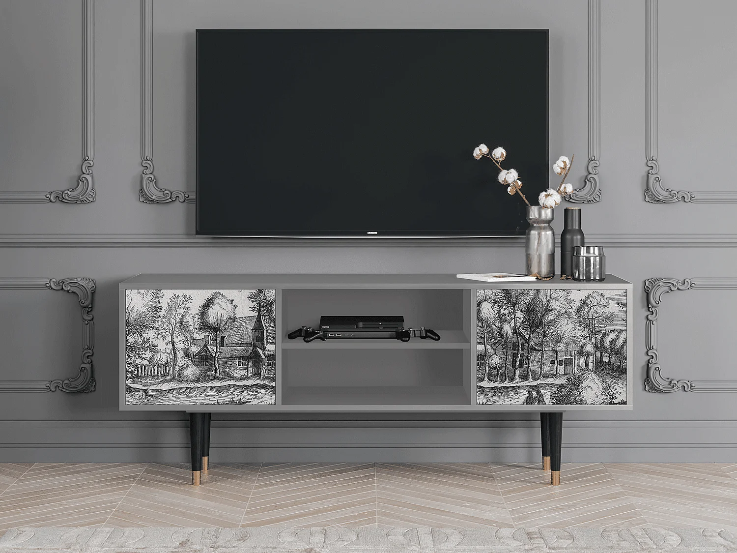 Meuble TV - 170х69х48 cm - T2 - A Pond, Gris