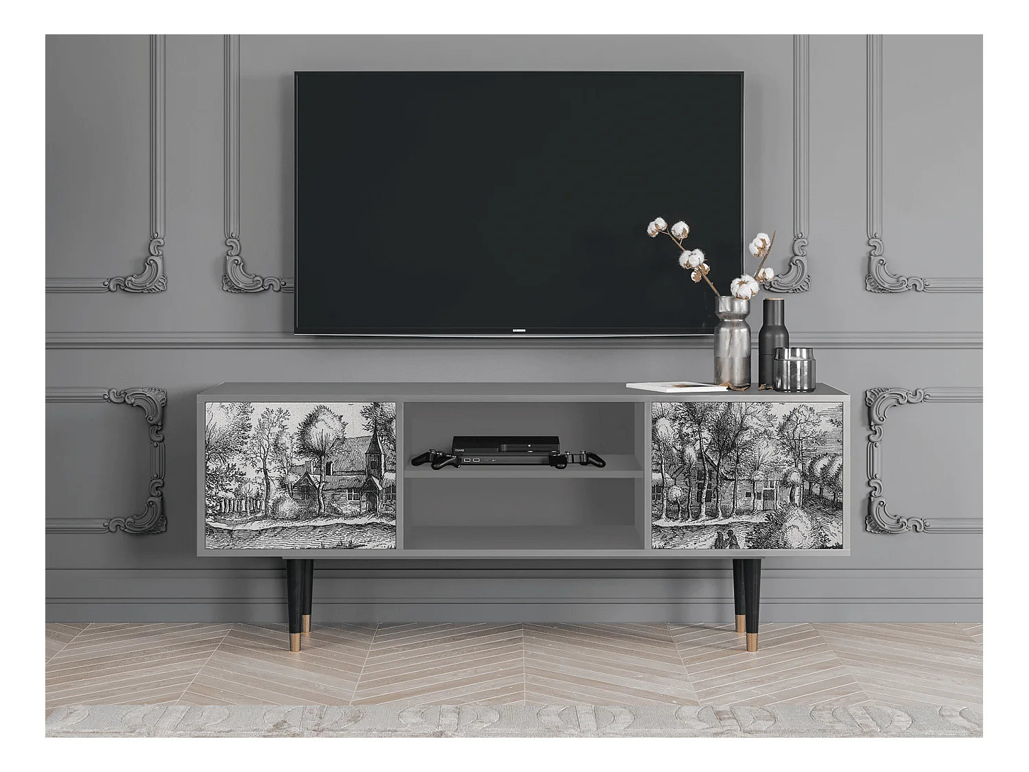 Meuble TV - 170х69х48 cm - T2 - A Pond, Gris