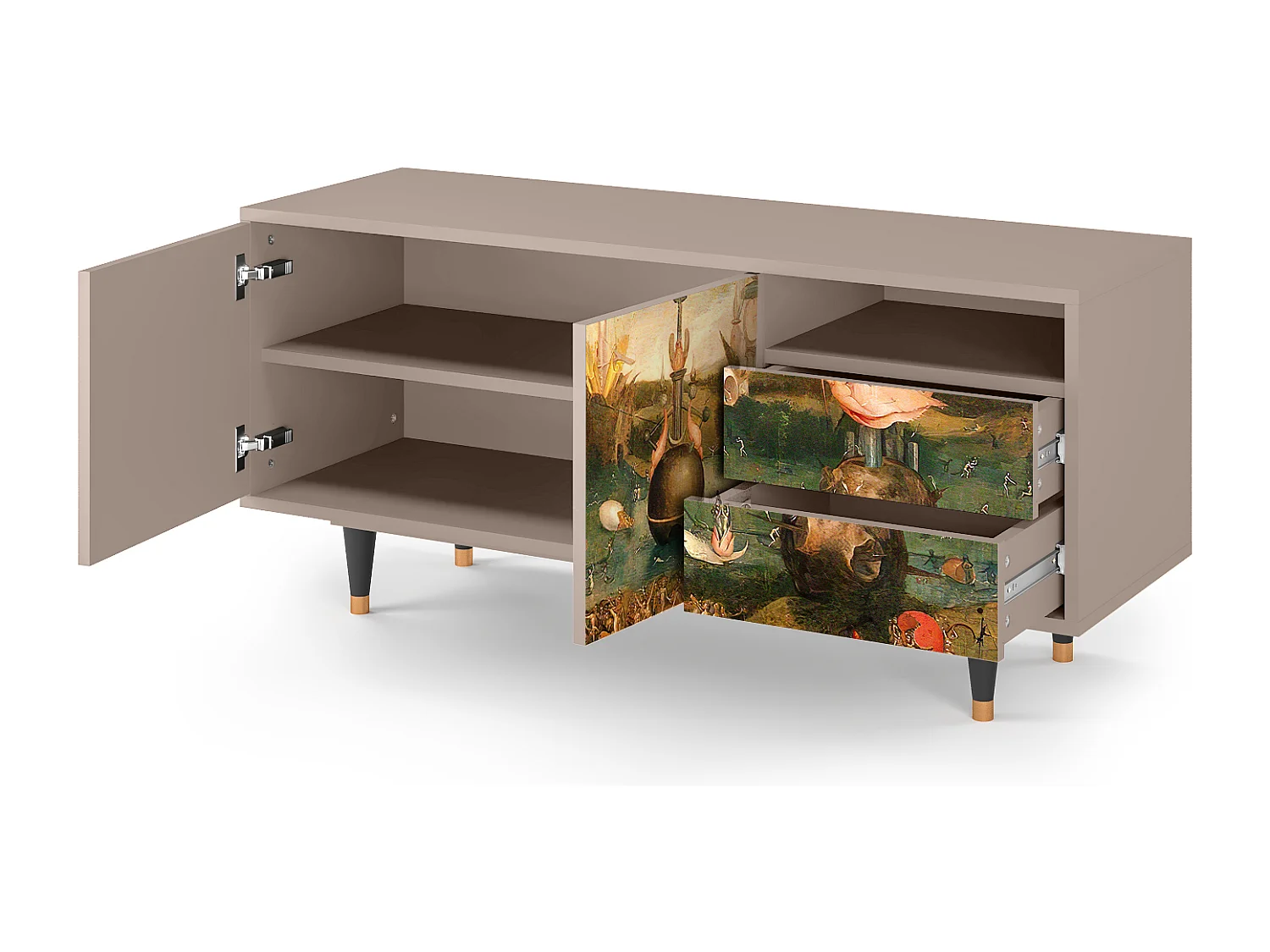 Meuble TV - 125х56х41 cm - T7 - Garden of Delights , Latte