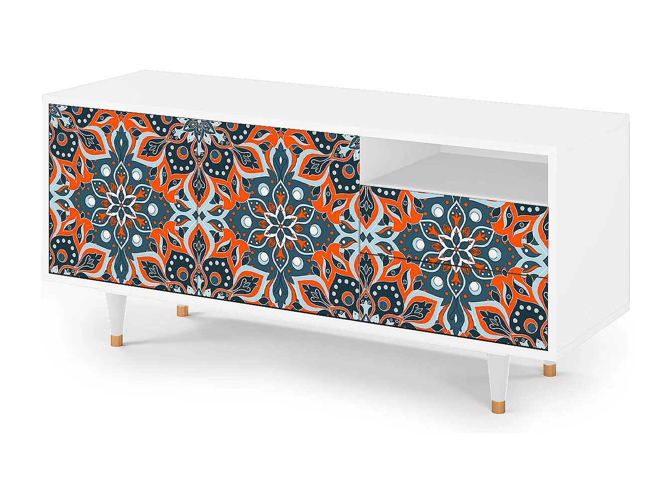 Mobile TV - 125х56х41 cm - T7 - Fire Beetle, Bianco