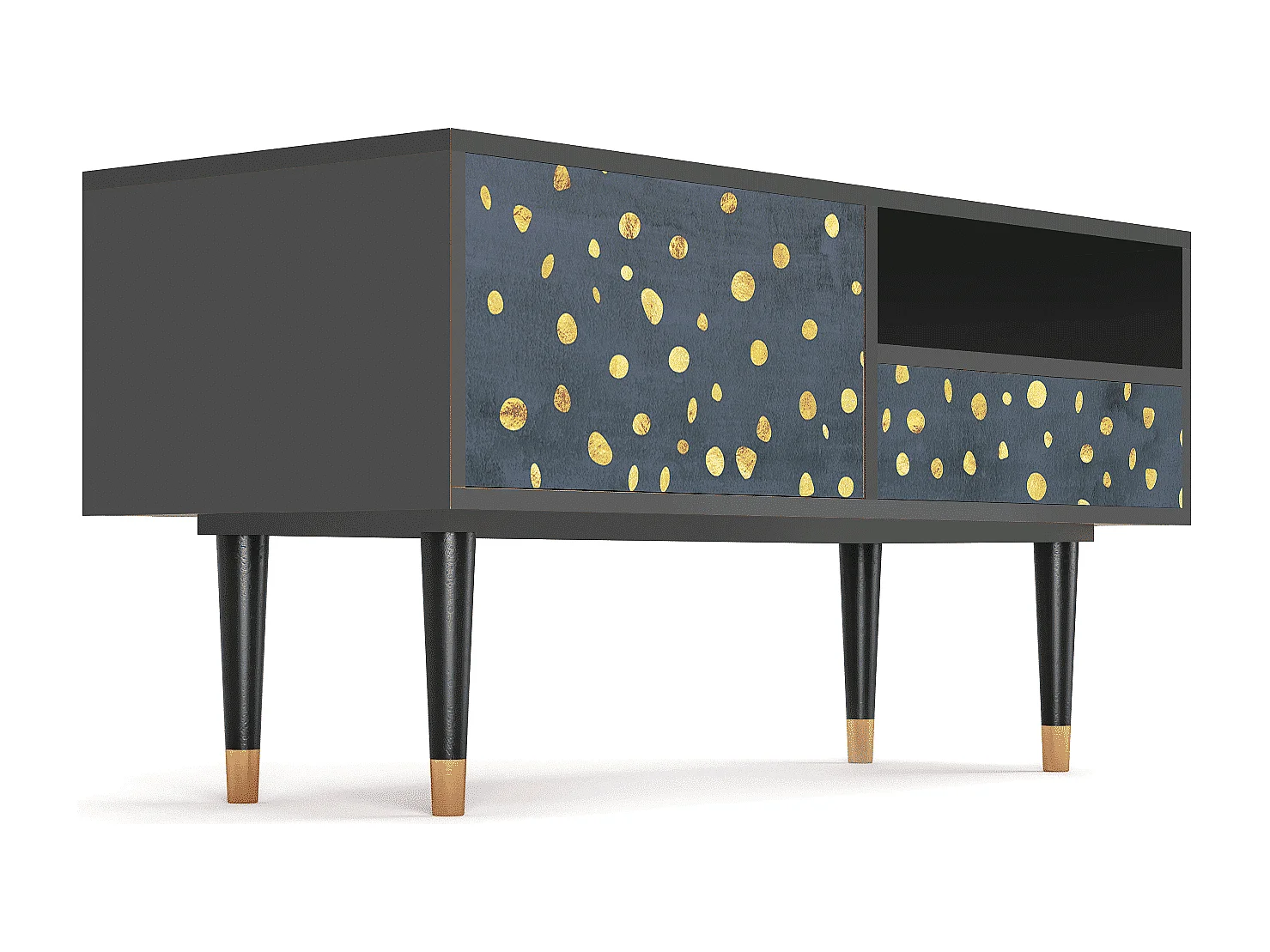 Szafka RTV - 115х59х48 cm - T3 - Foggy Lights, Antracyt