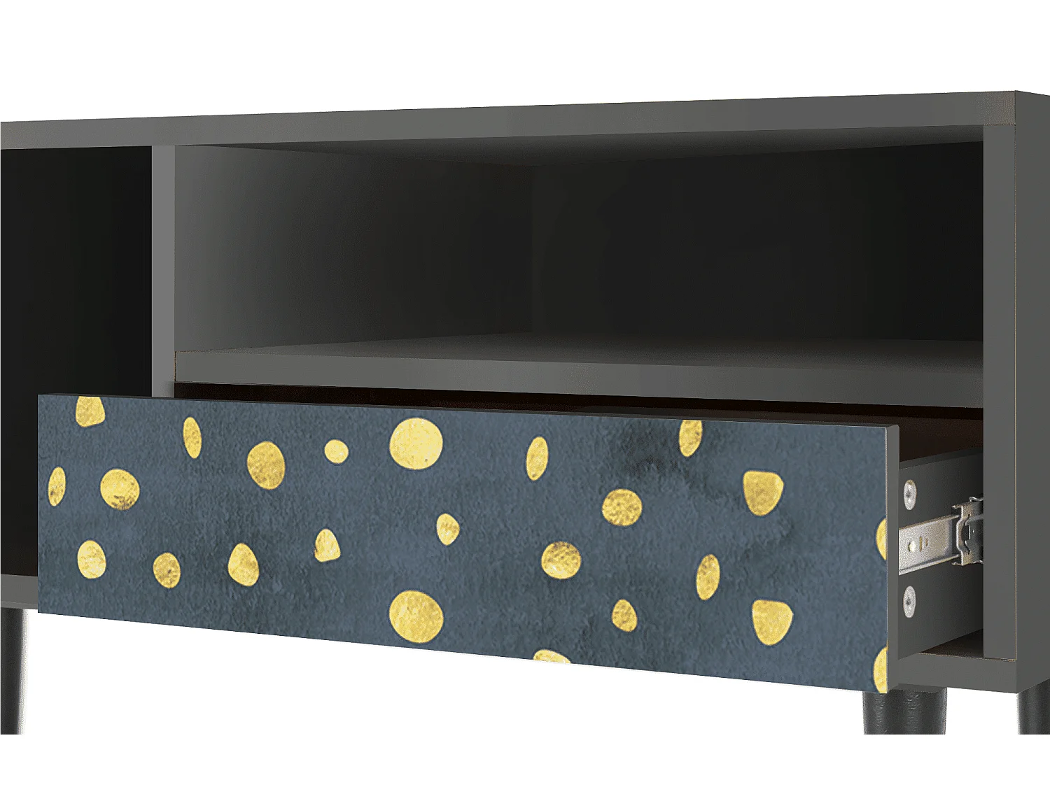 Szafka RTV - 115х59х48 cm - T3 - Foggy Lights, Antracyt