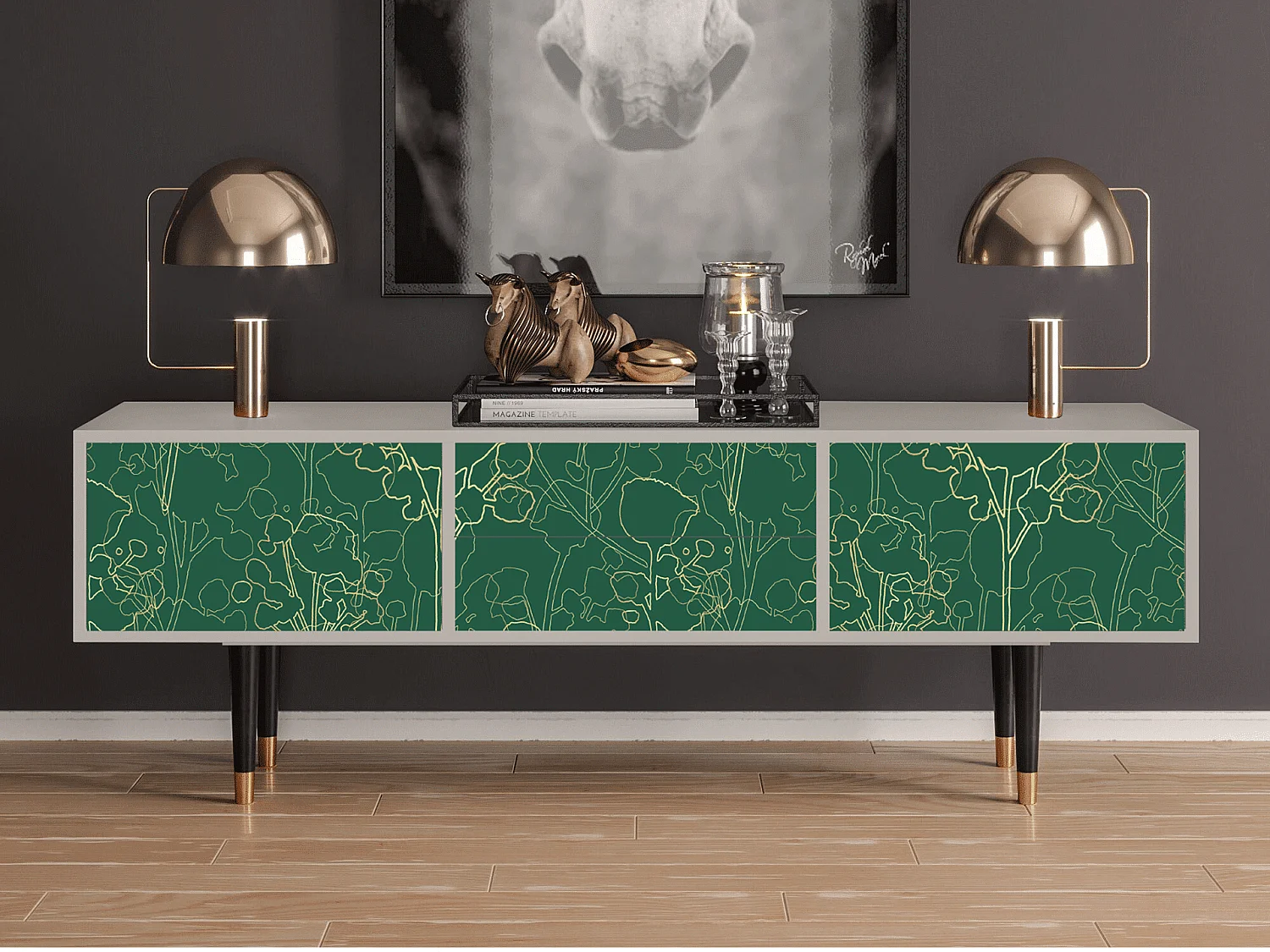 Meuble TV - 170х59х48 cm - T4 - Emerald Forest, Sable