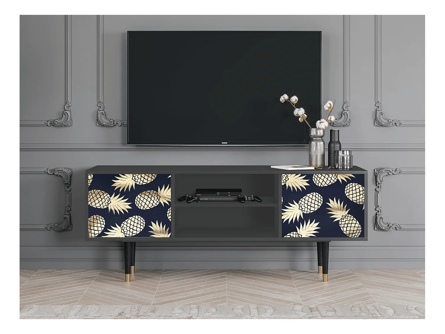Mobile TV - 170х69х48 cm - T2 - Sunny Pineaple, Antracite