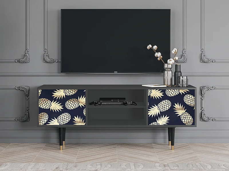 Szafka RTV - 170х69х48 cm - T2 - Sunny Pineaple, Antracyt