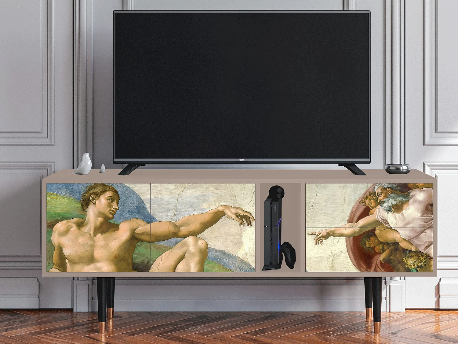 TV-meubel - 170х69х48 cm - T1 - The Creation of Adam, Latte
