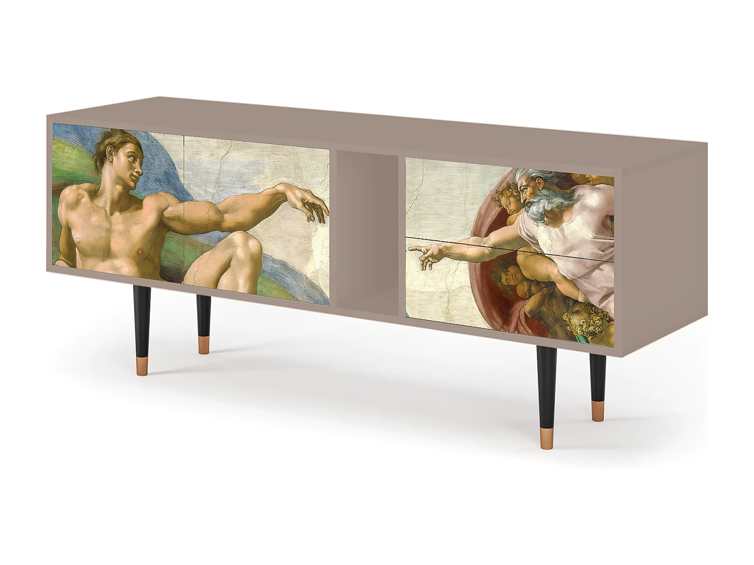 Szafka RTV - 170х69х48 cm - T1 - The Creation of Adam, Latte