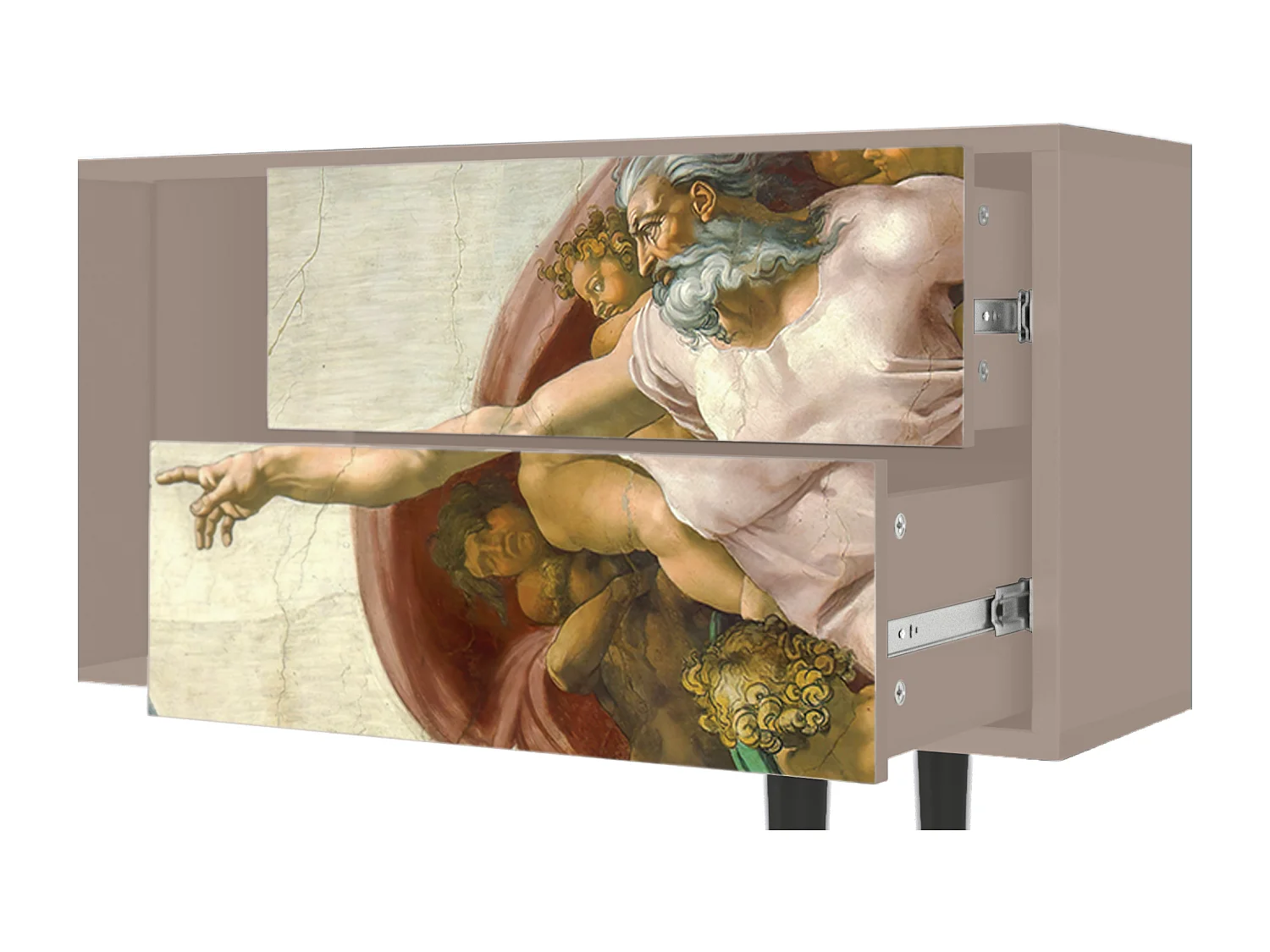 Szafka RTV - 170х69х48 cm - T1 - The Creation of Adam, Latte