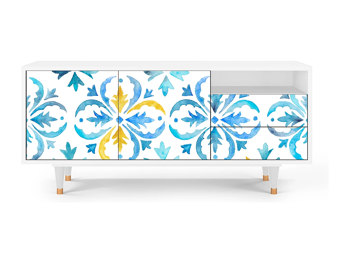 Meuble TV - 125х56х41 cm - T7 - Lisbon Flover, Blanc