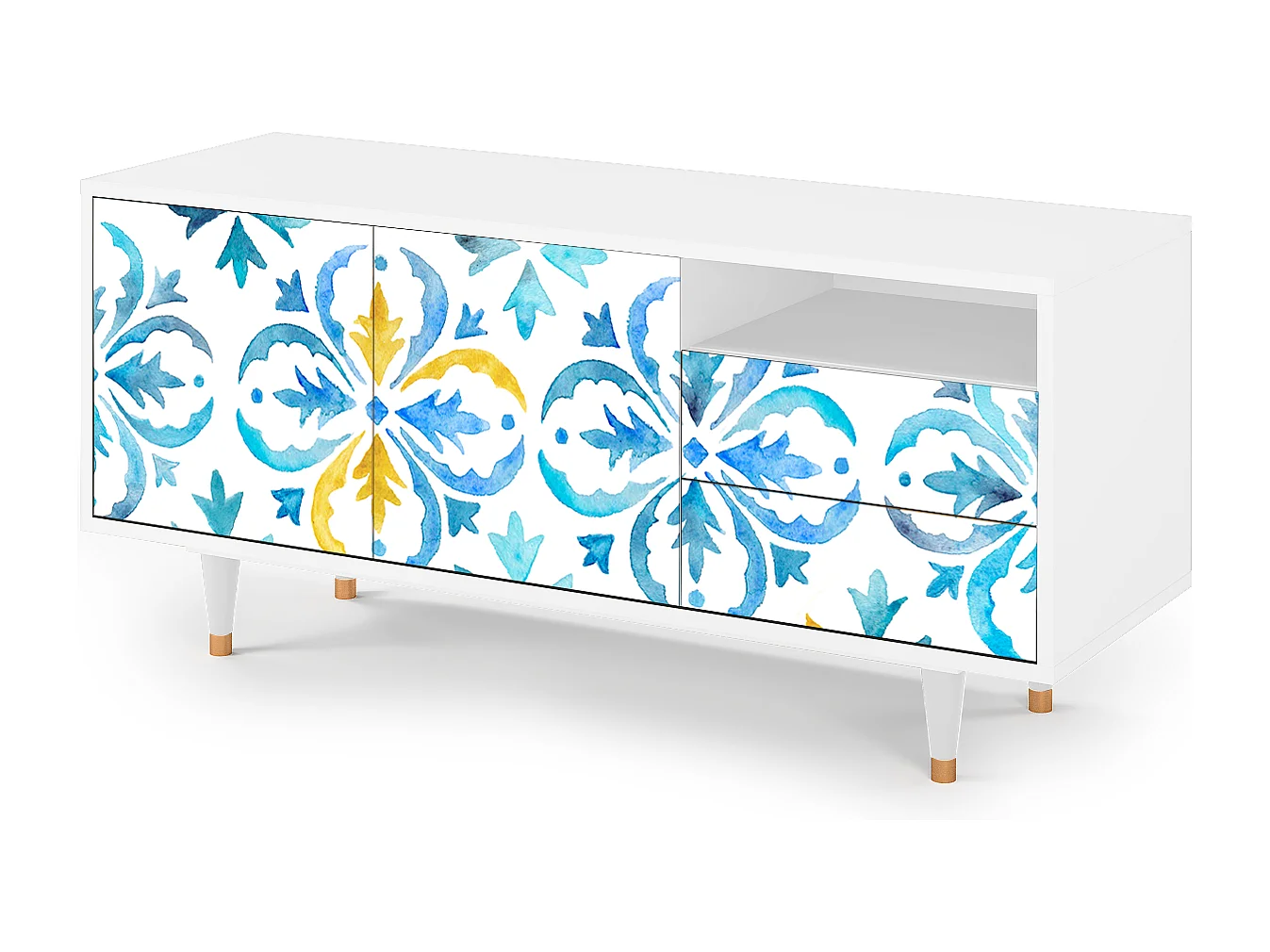 Meuble TV - 125х56х41 cm - T7 - Lisbon Flover, Blanc
