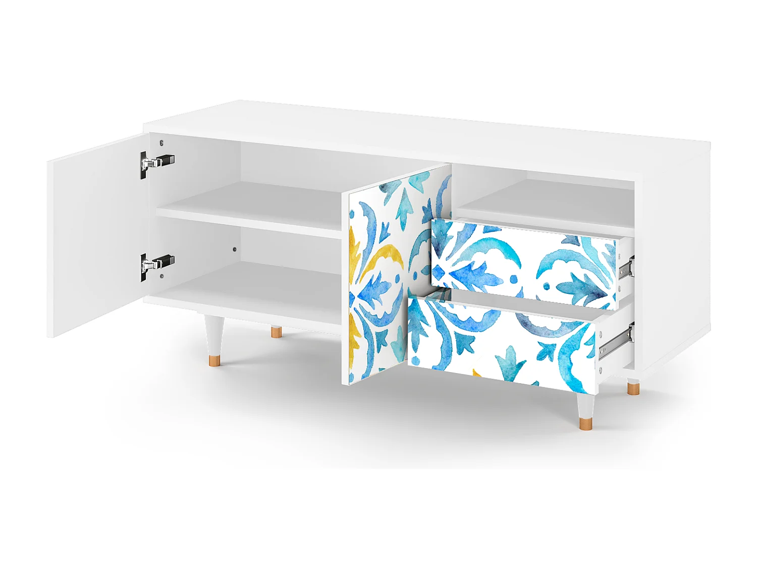 Meuble TV - 125х56х41 cm - T7 - Lisbon Flover, Blanc
