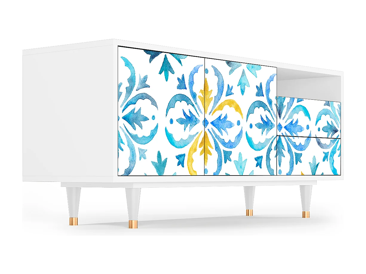 TV-meubel - 125х56х41 cm - T7 - Lisbon Flover, Wit