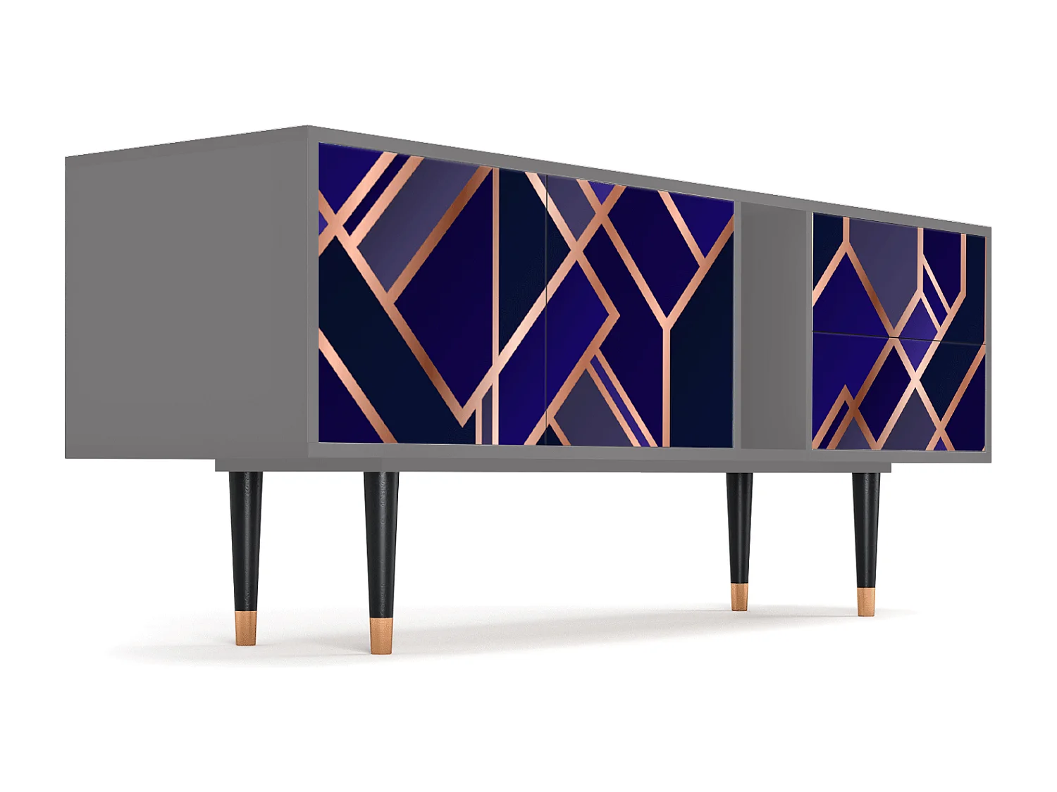 Meuble TV - 170х69х48 cm - T1 - Aquamarine Getsby, Gris