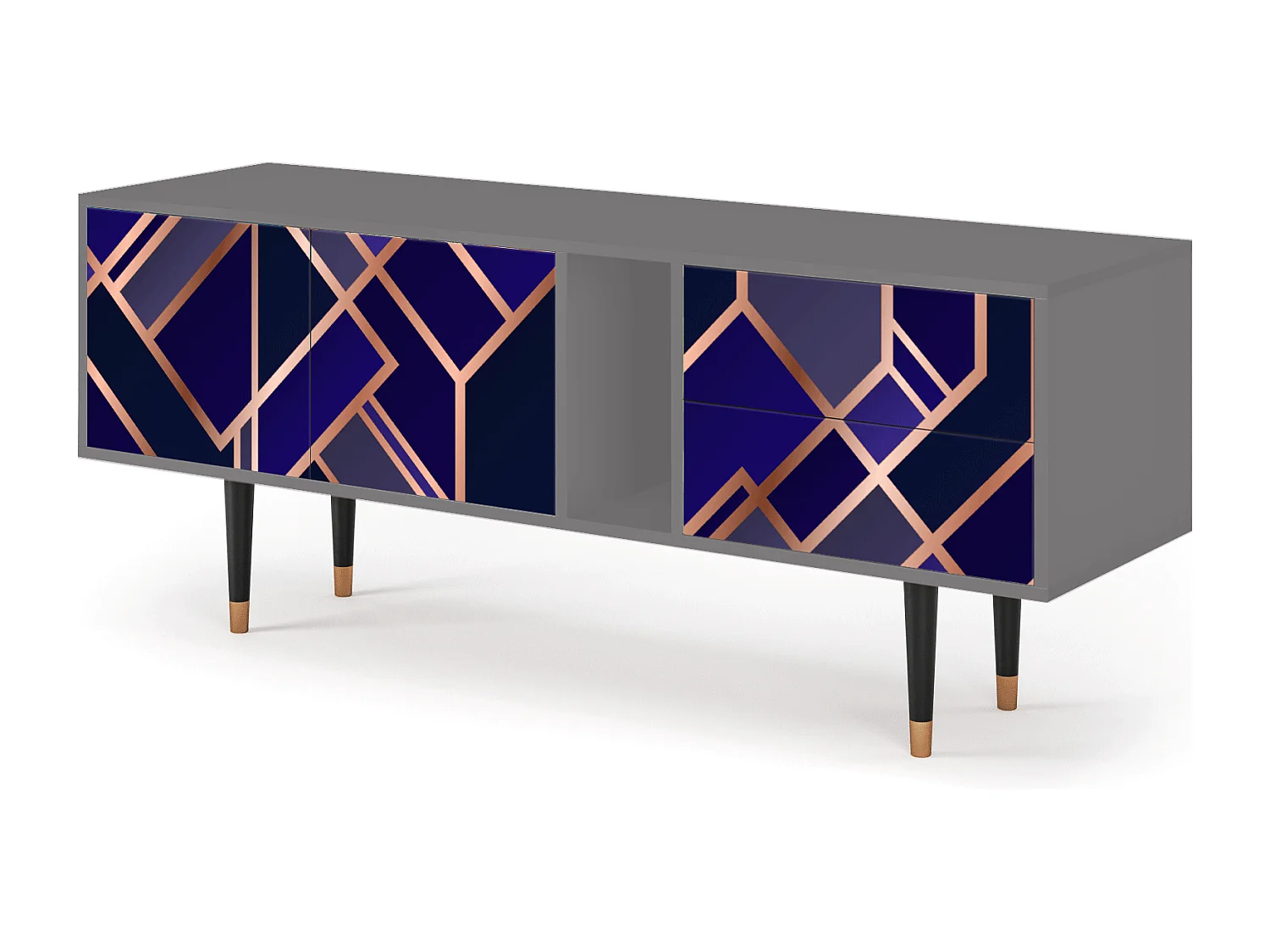 Mobile TV - 170х69х48 cm - T1 - Aquamarine Getsby, Grigio