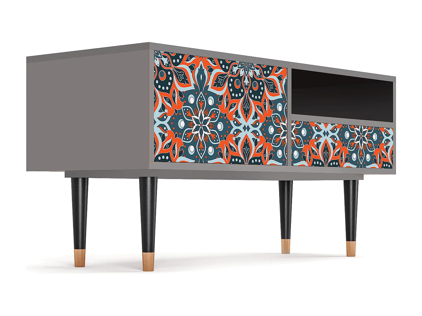 Meuble TV - 115х59х48 cm - T3 - Fire Beetle, Gris