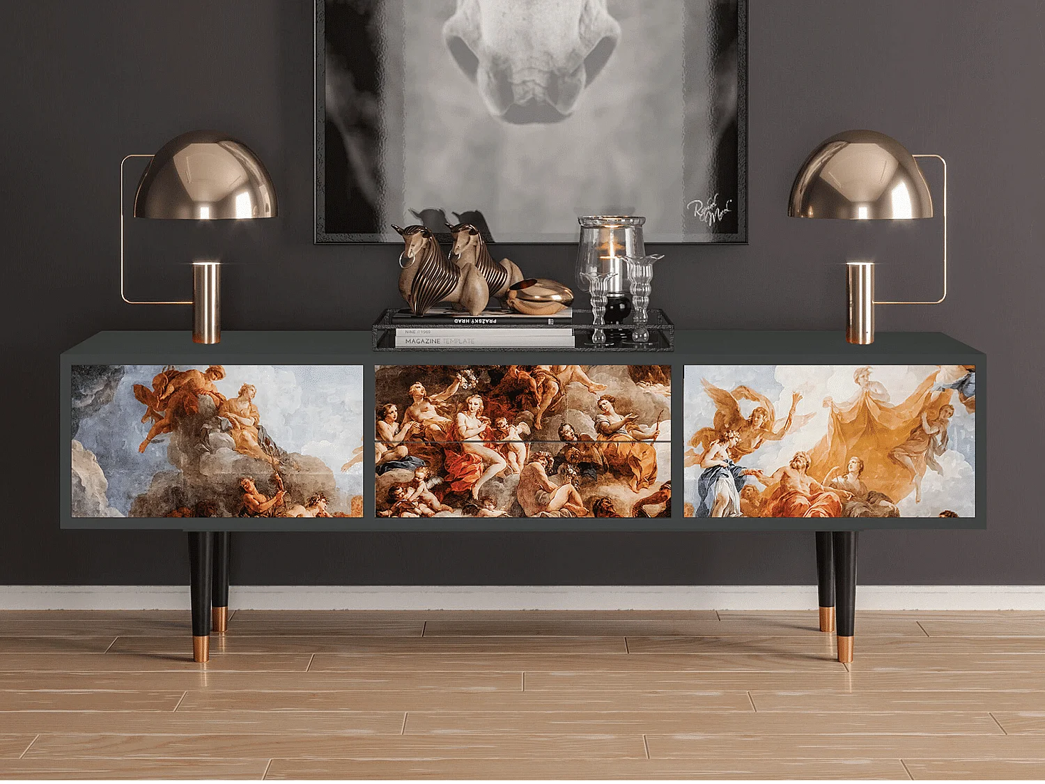 TV-Möbel - 170х59х48 cm - T4 - Versailles, Anthrazit