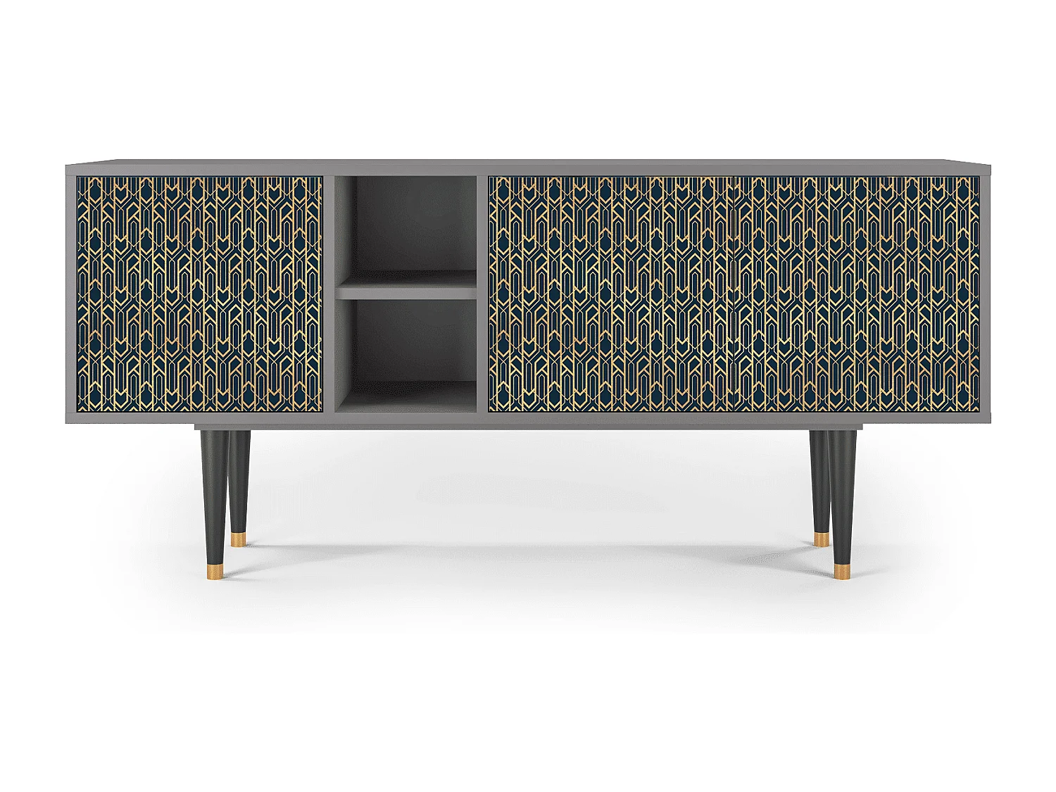 Szafka RTV - 150х69х41 cm - T5 - Golden Empire, Szary