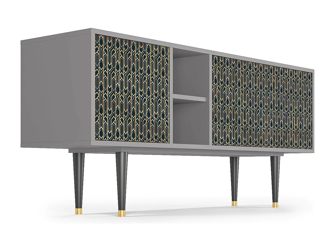 Szafka RTV - 150х69х41 cm - T5 - Golden Empire, Szary