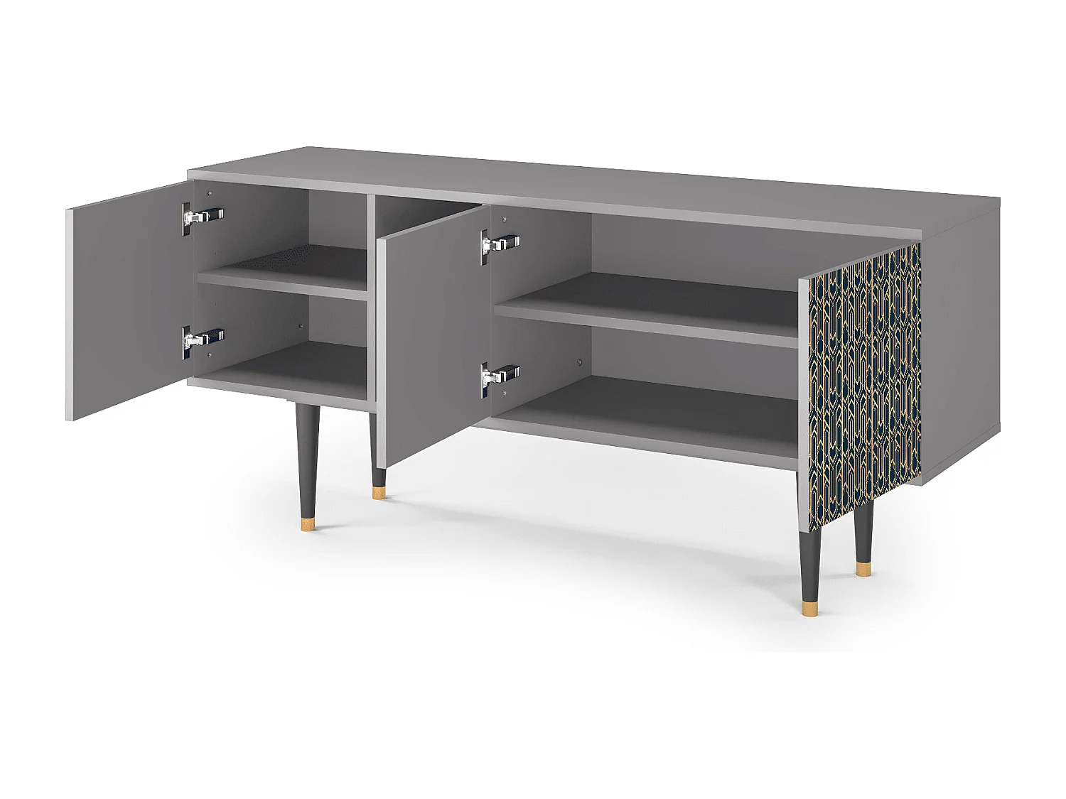 Meuble TV - 150х69х41 cm - T5 - Golden Empire, Gris