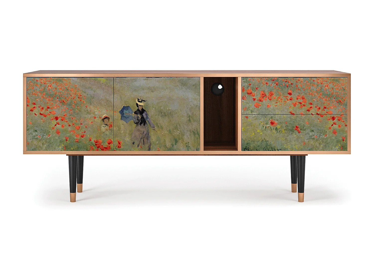 TV-meubel - 170х69х48 cm - T1 - The Poppy Field   , Walnoot