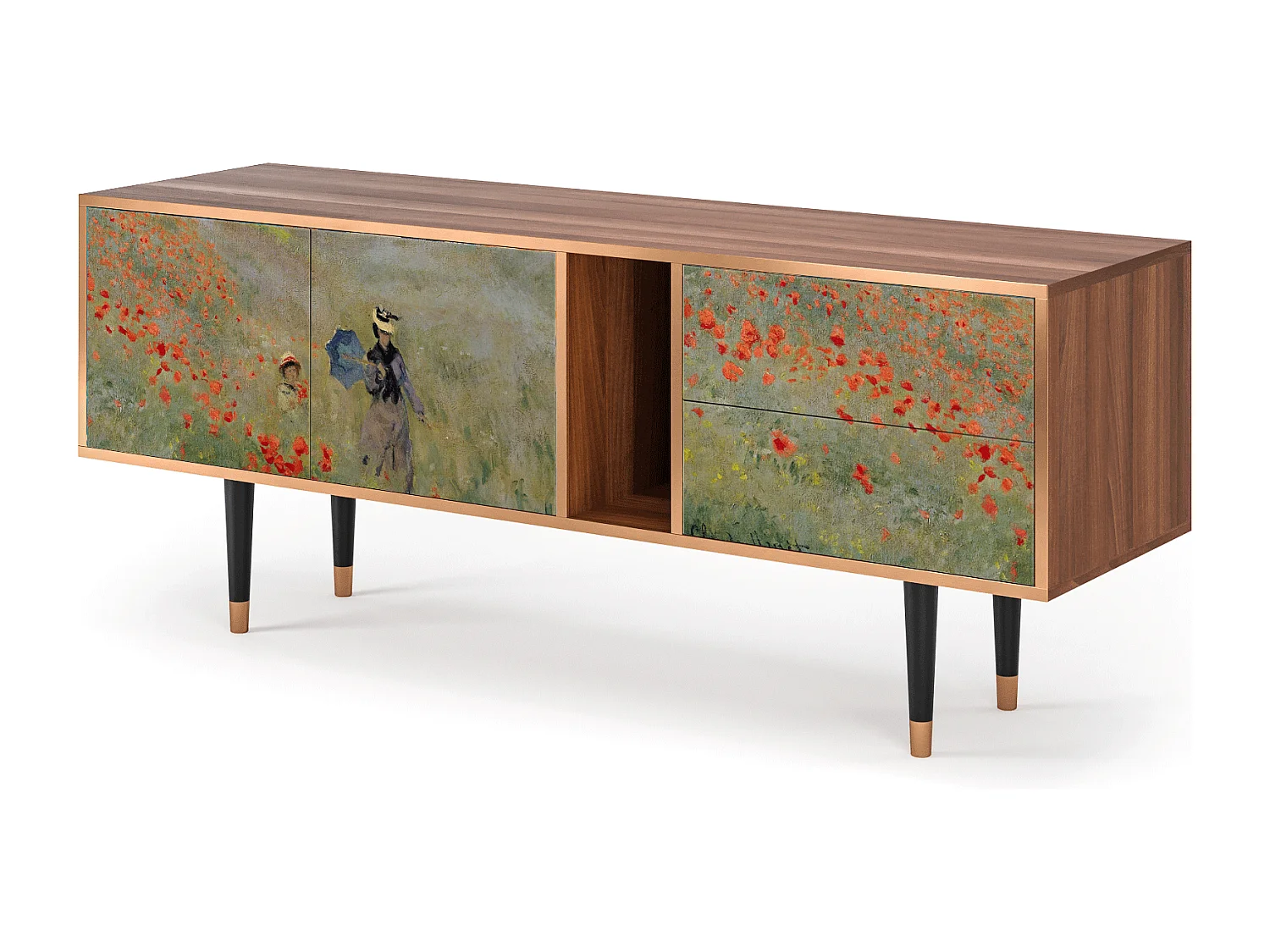 TV-meubel - 170х69х48 cm - T1 - The Poppy Field   , Walnoot