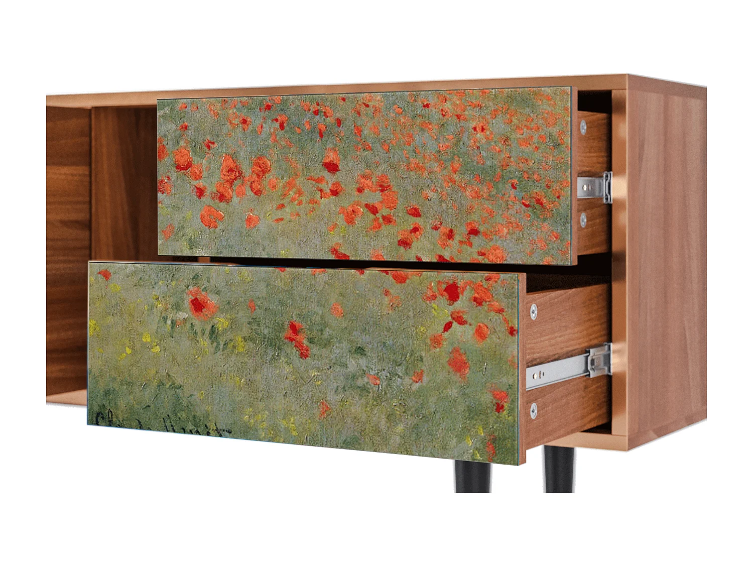 TV-meubel - 170х69х48 cm - T1 - The Poppy Field   , Walnoot
