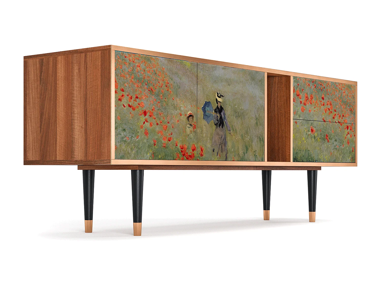 Mobile TV - 170х69х48 cm - T1 - The Poppy Field   , Noce
