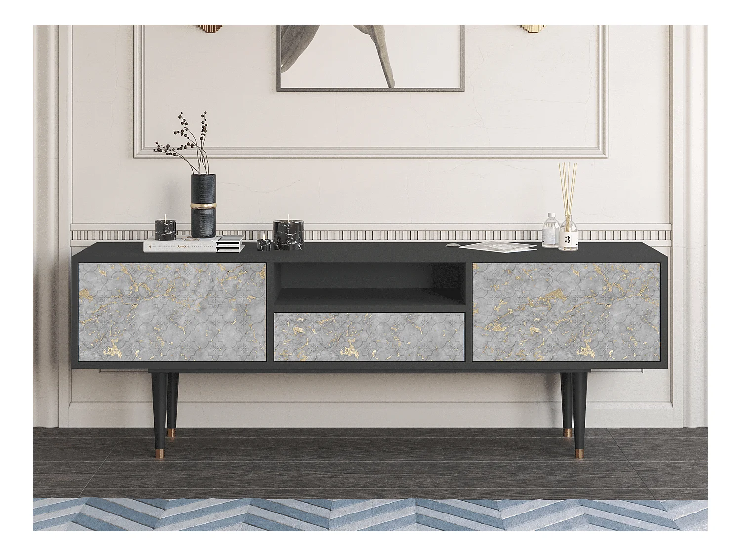 Meuble TV - 170х59х41 cm - T6 - Mariana Trench, Anthracite
