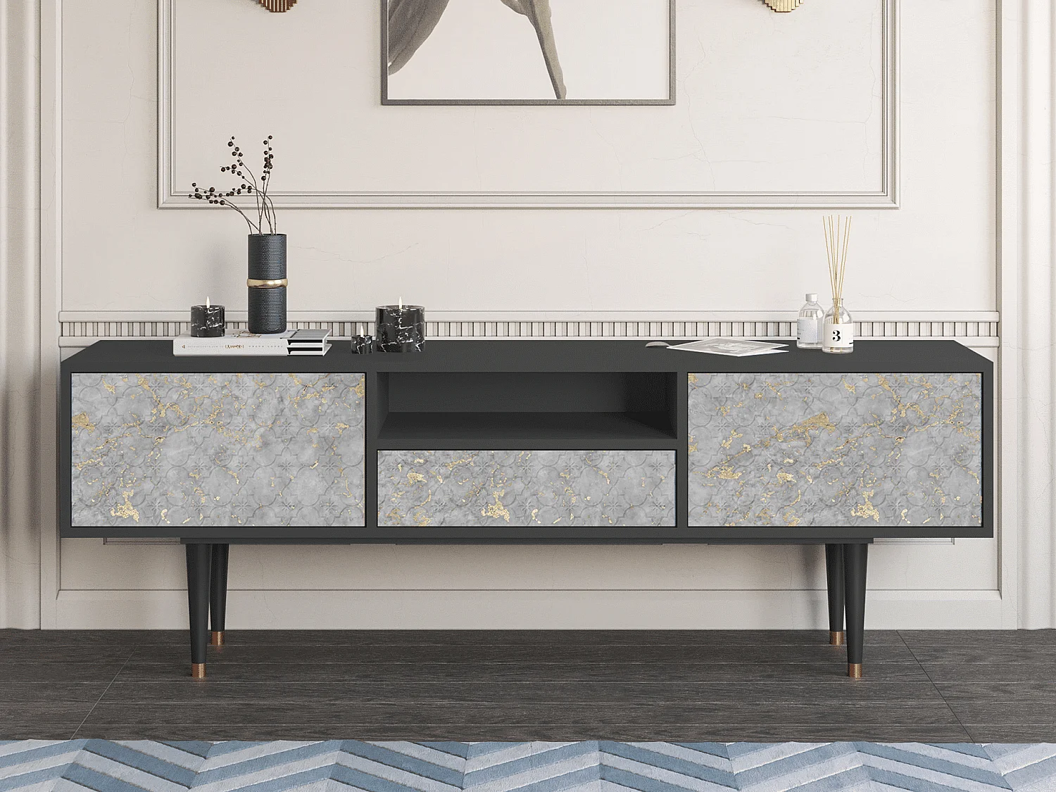 Meuble TV - 170х59х41 cm - T6 - Mariana Trench, Anthracite