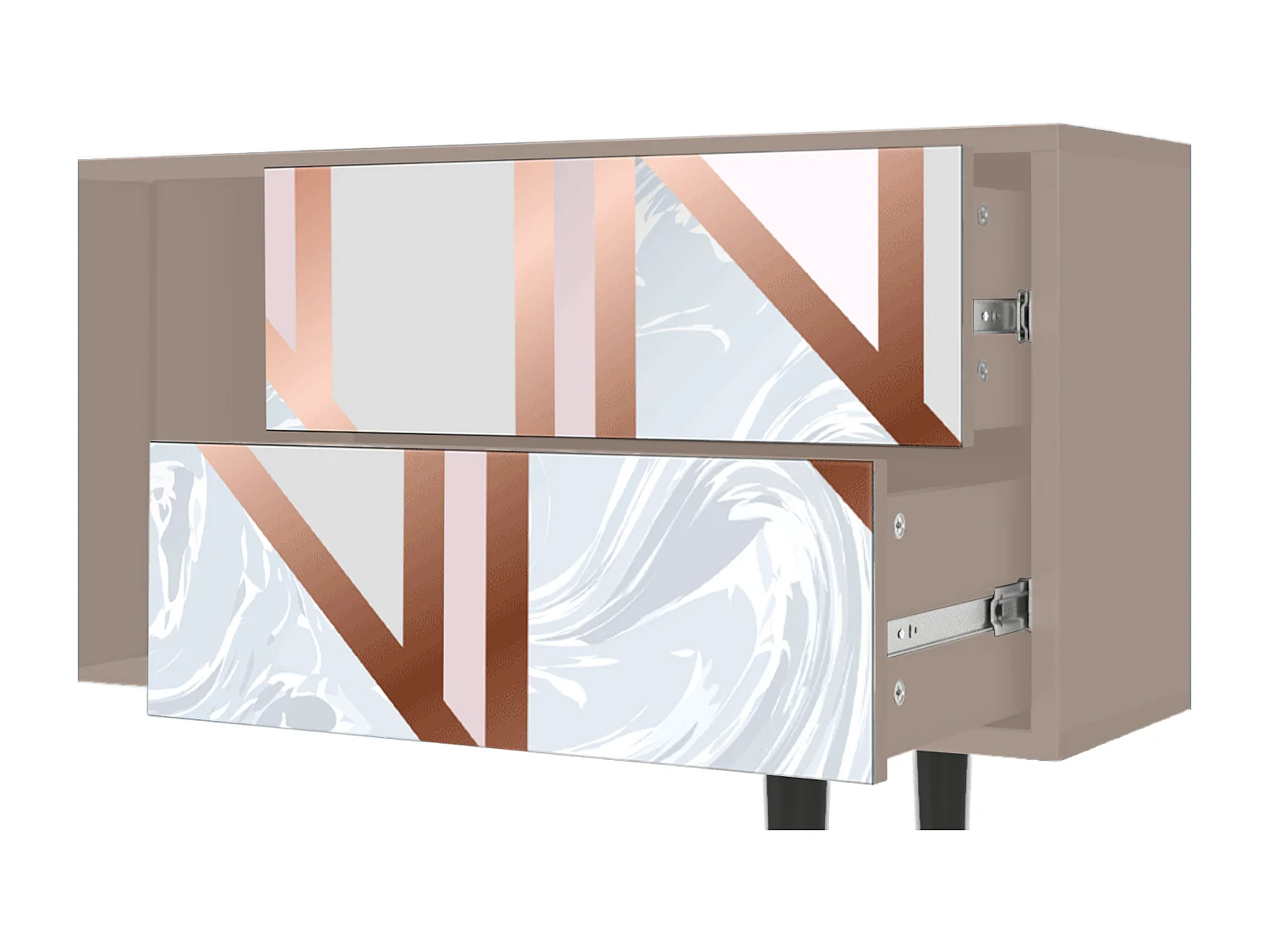 Mueble de TV - 170х69х48 cm - T1 - Champagne Story, Latte