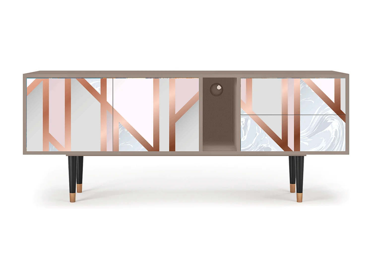 Mueble de TV - 170х69х48 cm - T1 - Champagne Story, Latte