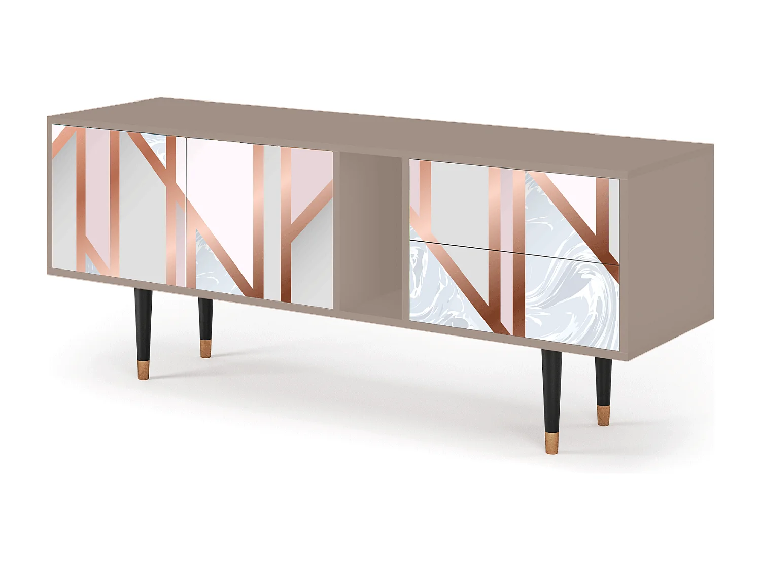 Mueble de TV - 170х69х48 cm - T1 - Champagne Story, Latte