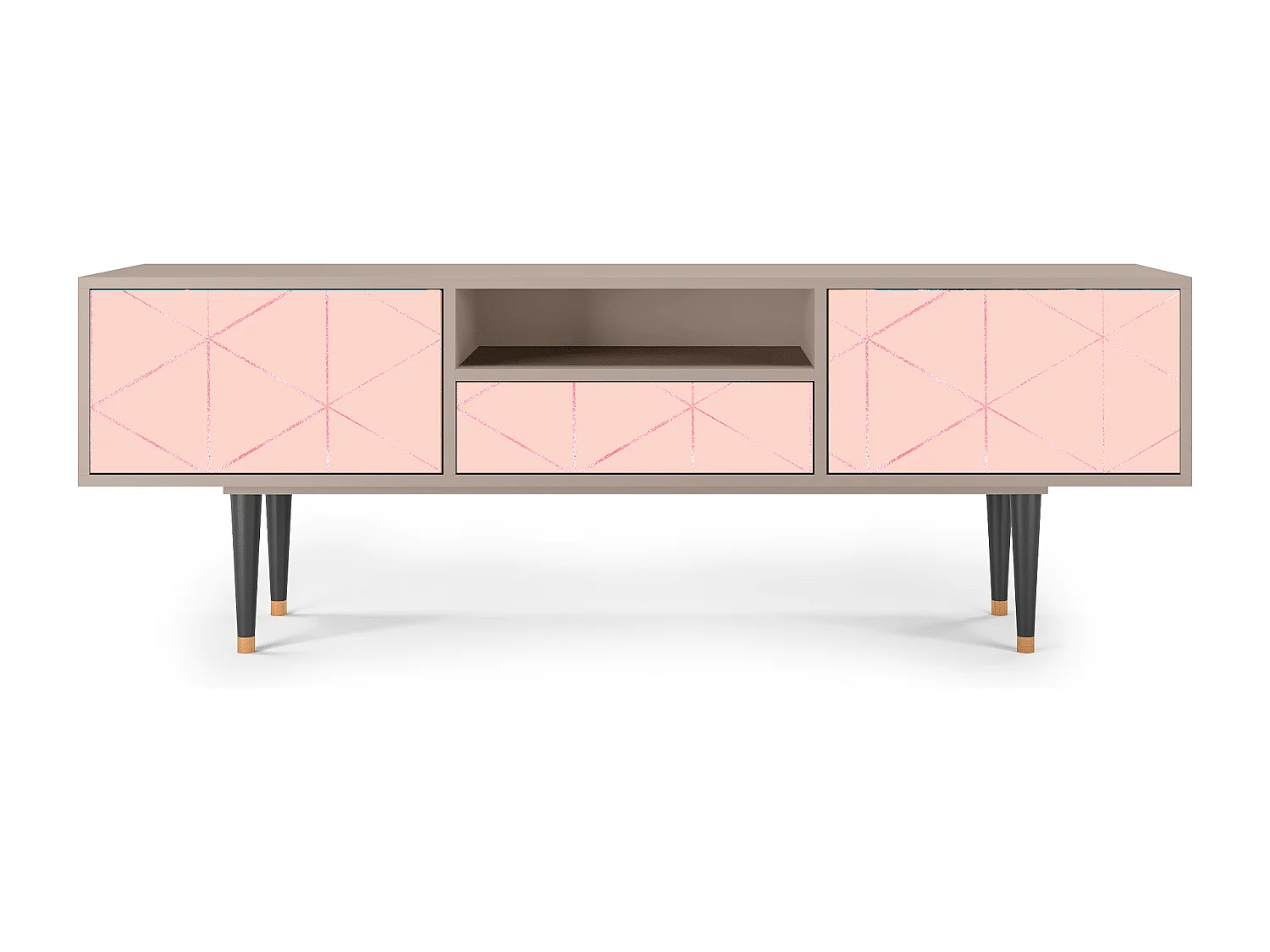 Mueble de TV - 170х59х41 cm - T6 - Rose Quartz, Latte