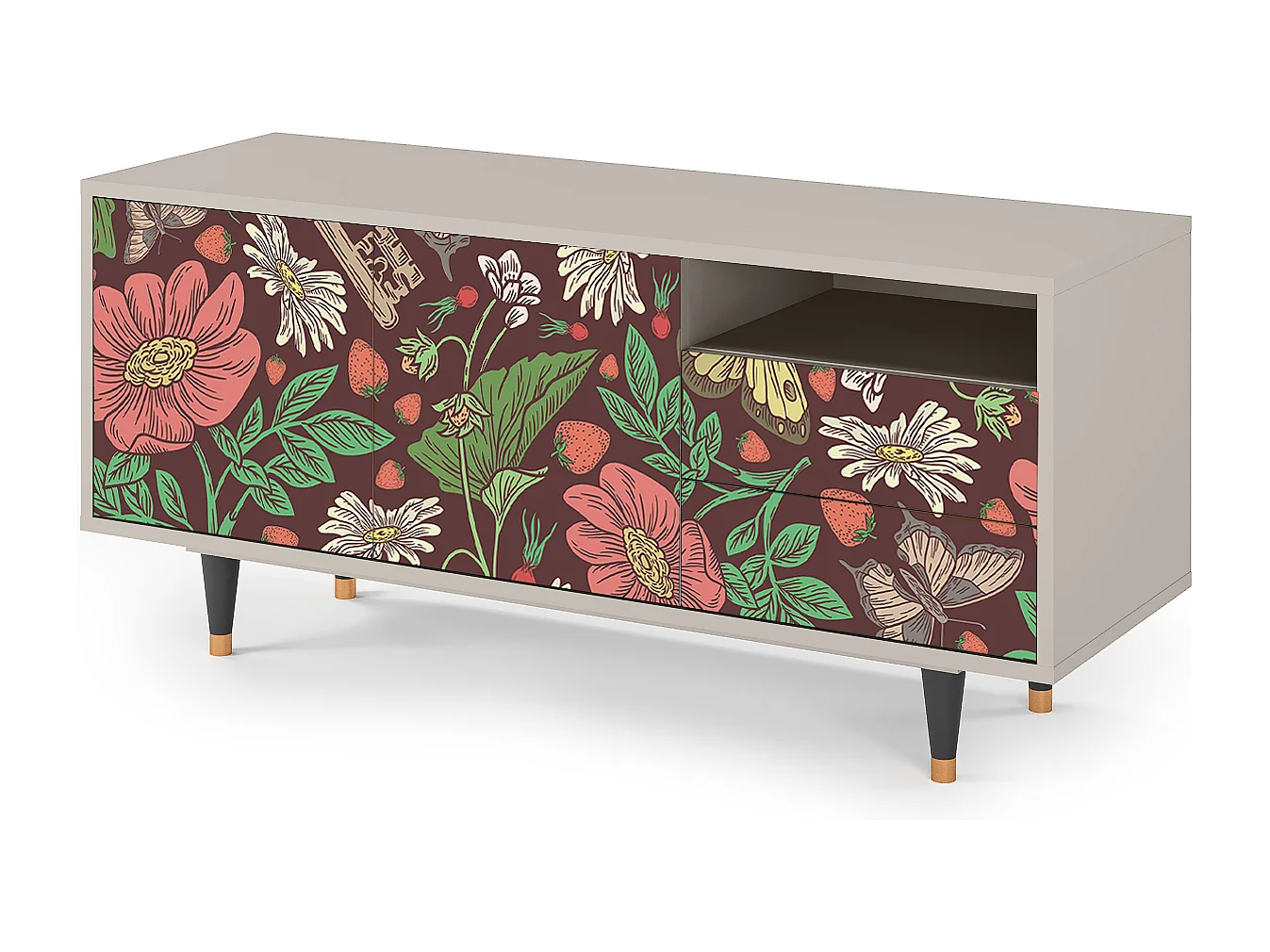 TV-Möbel - 125х56х41 cm - T7 - Alice in Wonderland, Sand