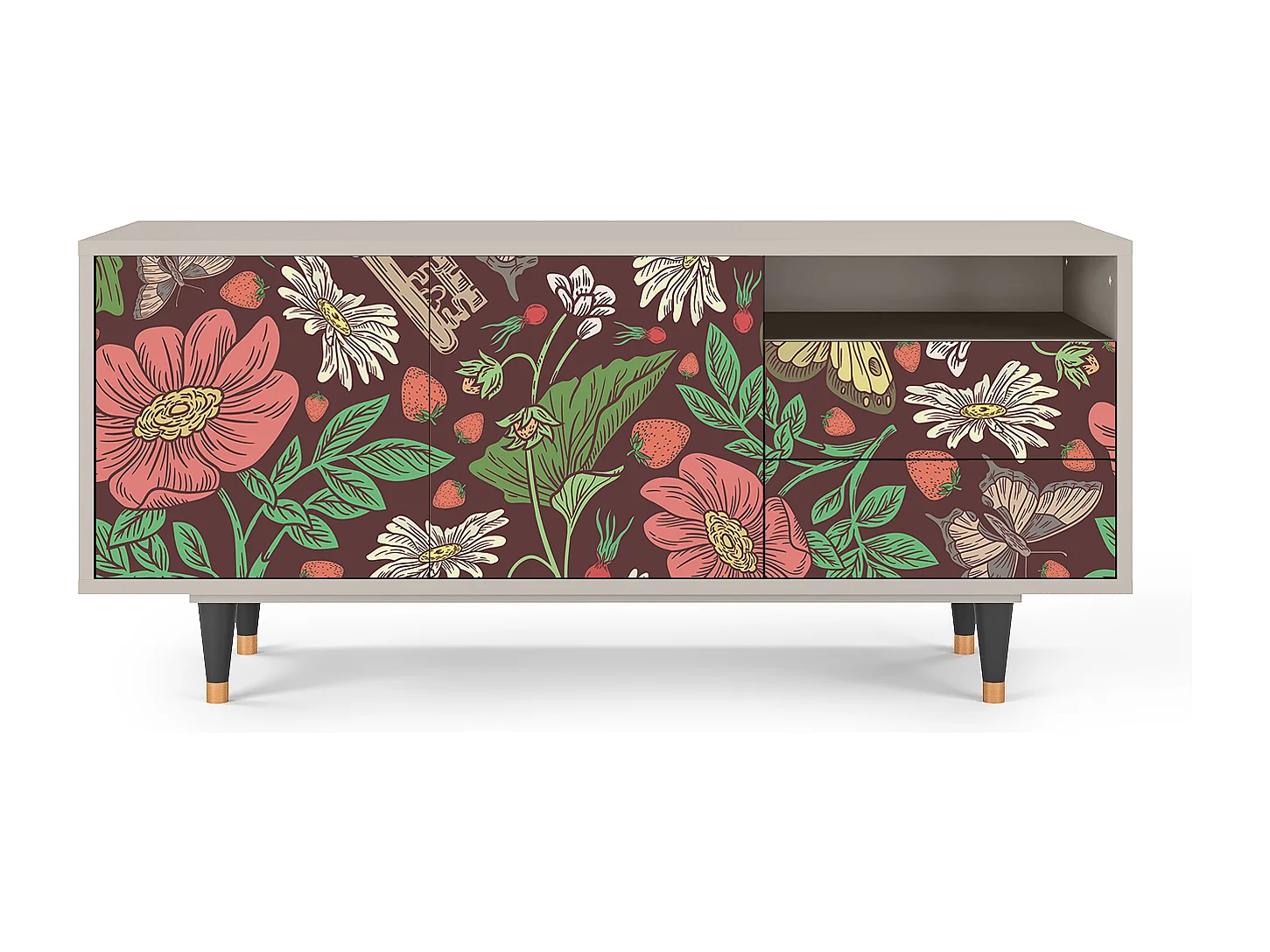 Meuble TV - 125х56х41 cm - T7 - Alice in Wonderland, Sable