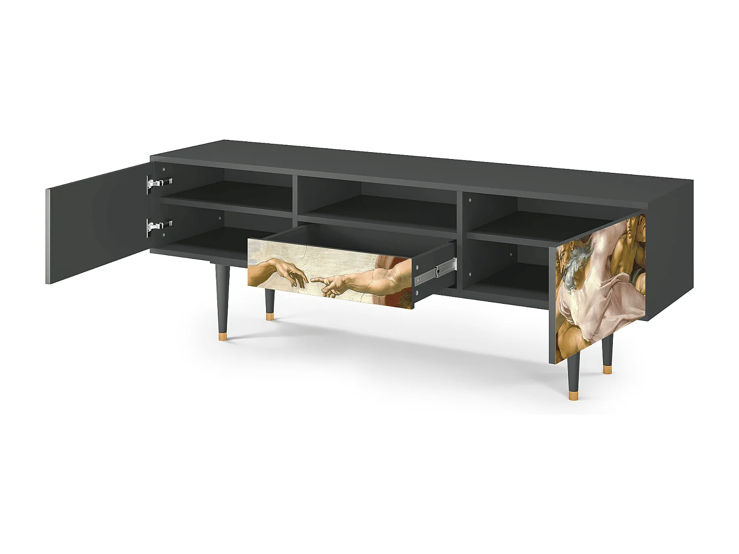 Mueble de TV - 170х59х41 cm - T6 - The Creation of Adam, Antracita
