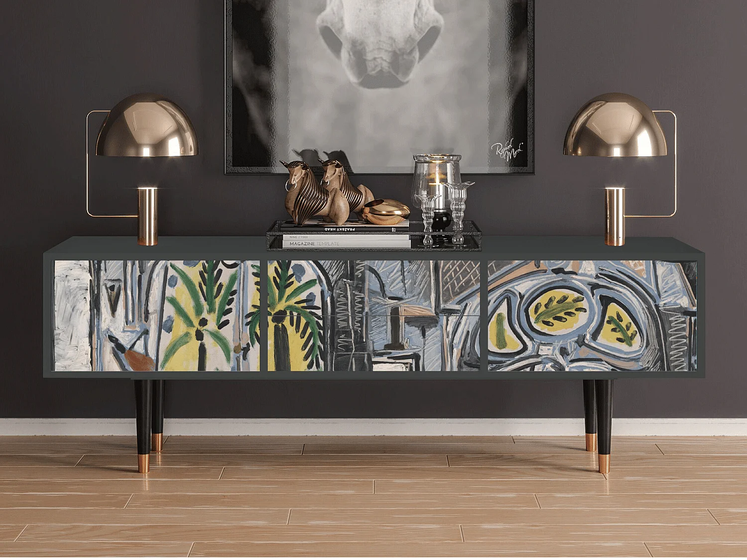 Mueble de TV - 170х59х48 cm - T4 - The Studio , Antracita